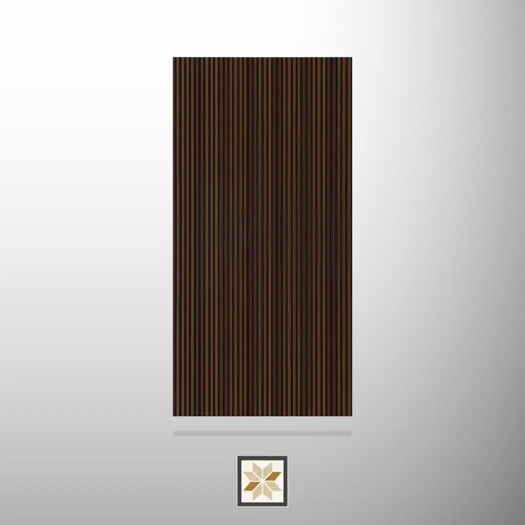 9.5x1 feet | 9 mm Brown Wood louvers (suitable for Bedroom, Hotel, Kitchen, Living Room, Office, Restaurant) | LV-23093-0
