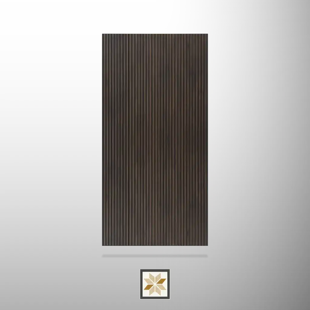 9.5x1 feet | 9 mm Brown Wood louvers (suitable for Bedroom, Hotel, Kitchen, Living Room, Office, Restaurant) | LV-23094-0