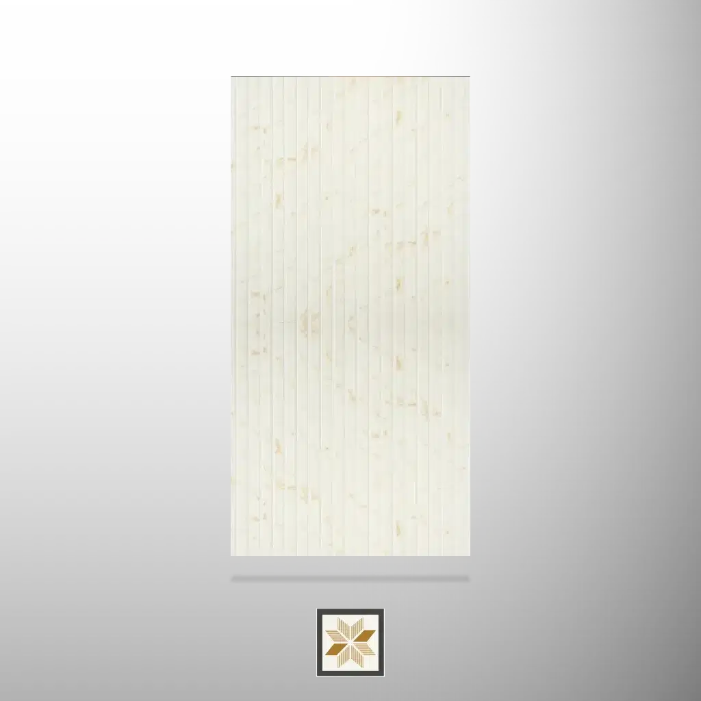 9.5x1 feet | 9 mm White Marble louvers (suitable for Bedroom, Hotel, Kitchen, Living Room, Office, Restaurant) | LV-23098-0