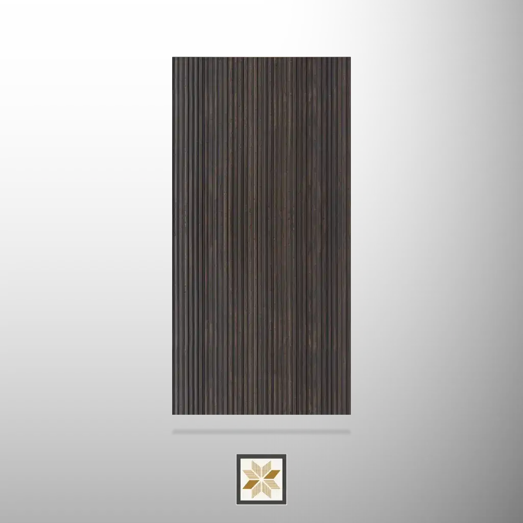 9.5x1 feet | 9 mm Brown Wood louvers (suitable for Bedroom, Hotel, Kitchen, Living Room, Office, Restaurant) | LV-23114-0