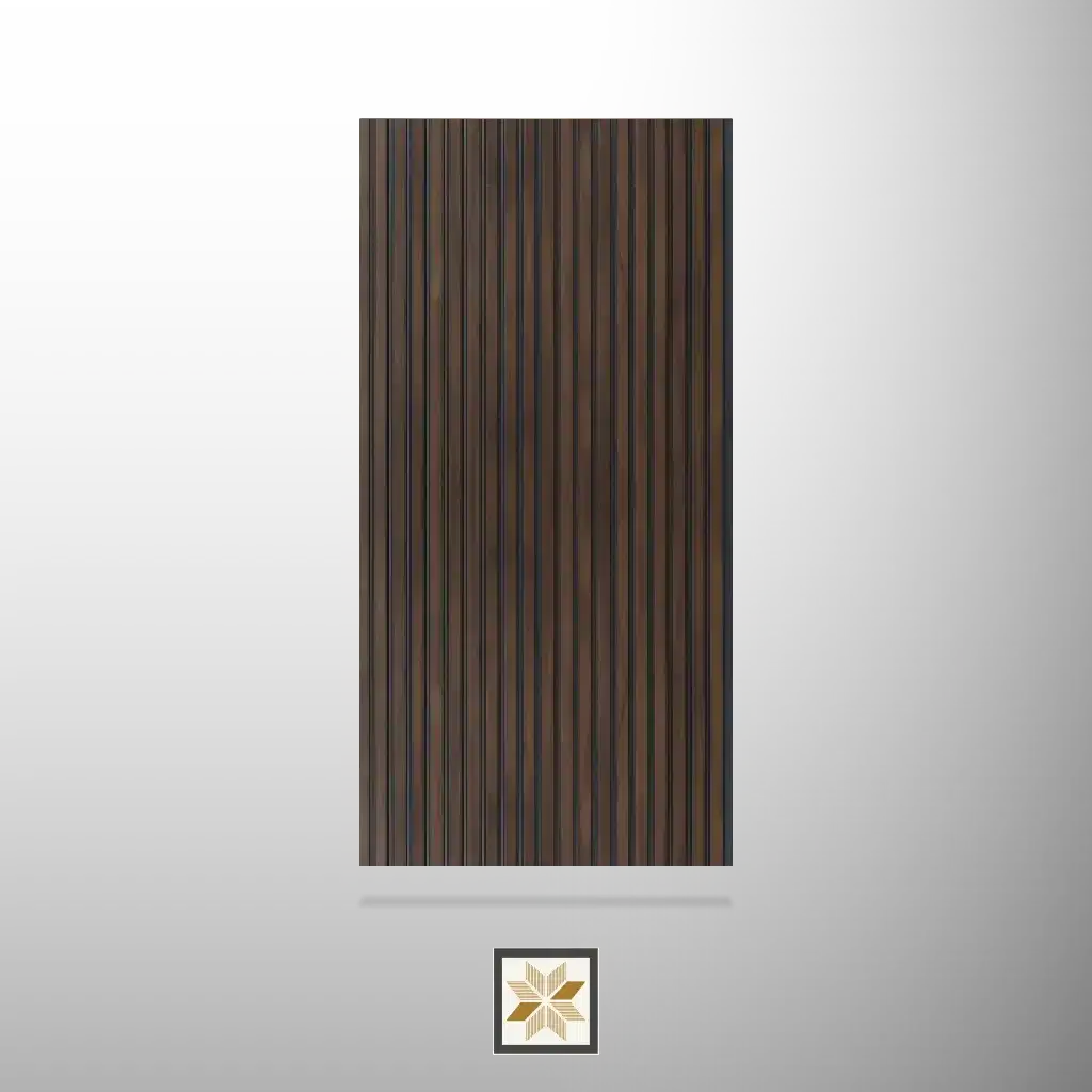 9.5x1 feet | 9 mm Brown Wood louvers (suitable for Bedroom, Hotel, Kitchen, Living Room, Office, Restaurant) | LV-23129-0