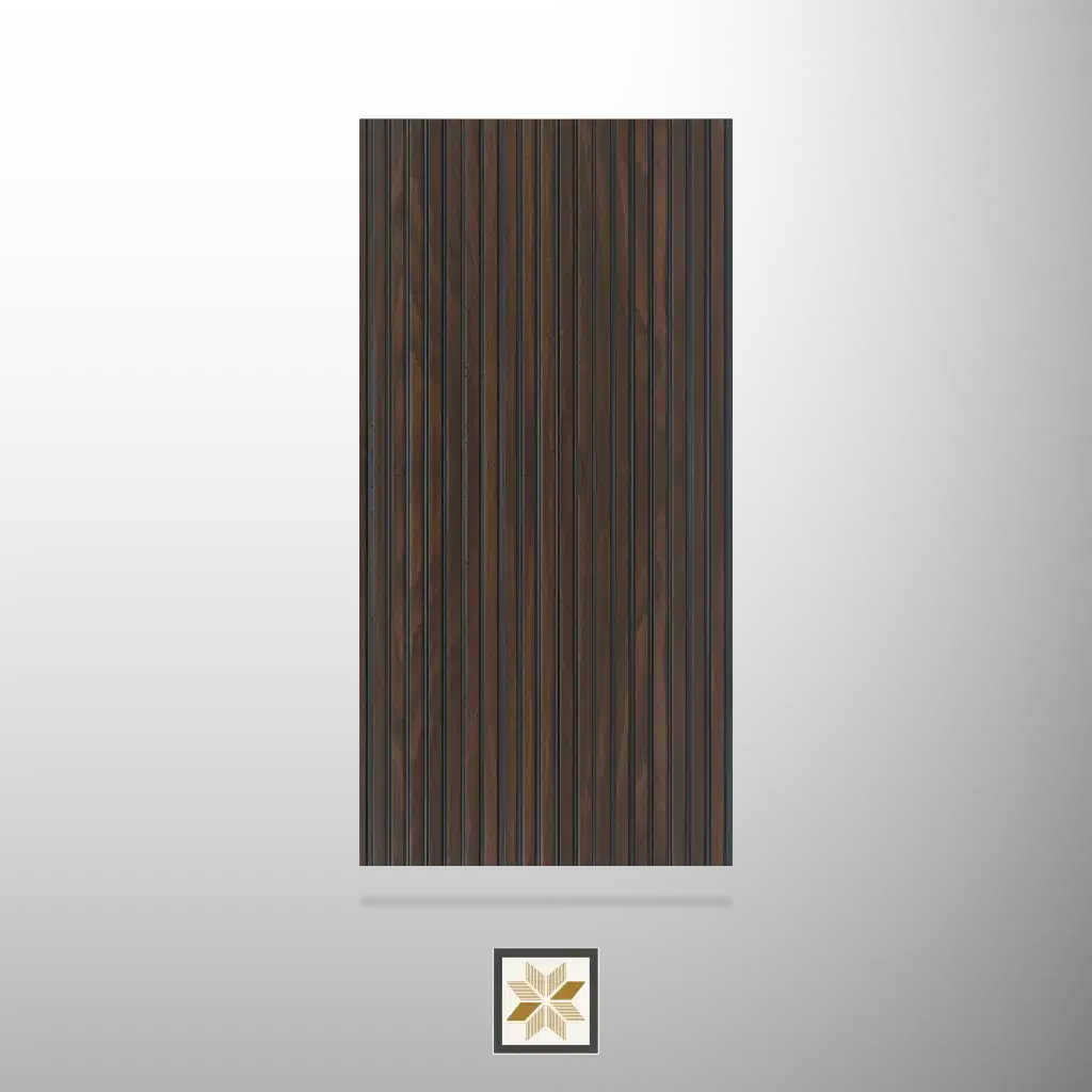 9.5x1 feet | 9 mm Brown Wood louvers (suitable for Bedroom, Hotel, Kitchen, Living Room, Office, Restaurant) | LV-23160-0