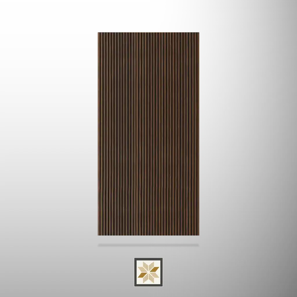 9.5x1 feet | 9 mm Brown Wood louvers (suitable for Bedroom, Hotel, Kitchen, Living Room, Office, Restaurant) | LV-23162-0