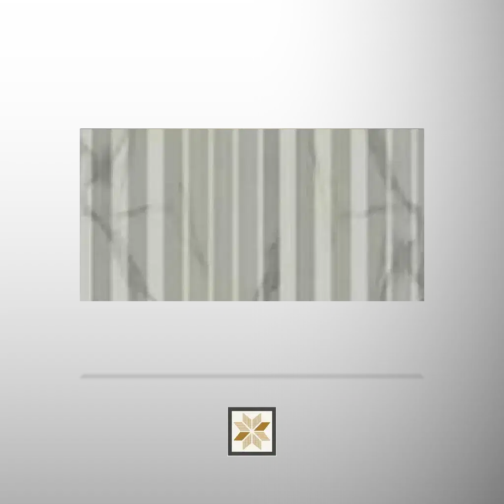 10x0.89 feet | 15 mm White Marble louvers (suitable for Bedroom, Hotel, Kitchen, Living Room, Office, Restaurant) | LV-23256-E-0