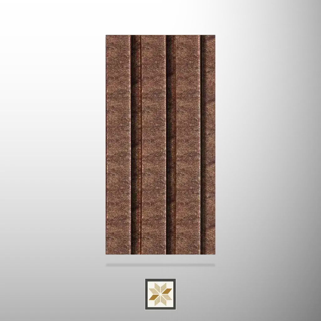 8x0.41 feet | 12 mm Brown Patterned louvers (suitable for Bedroom, Hotel, Kitchen, Living Room, Office, Restaurant) | LV-23343-B-0