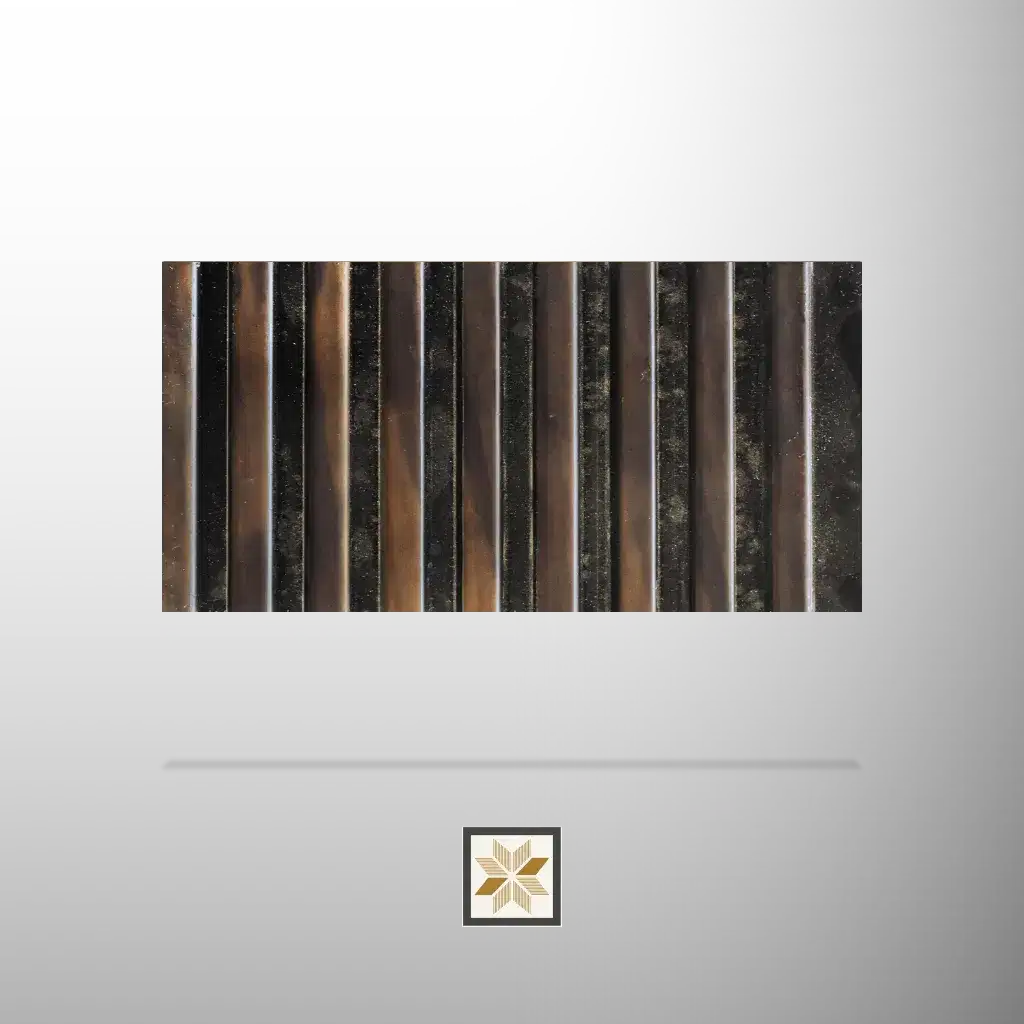 8x0.33 feet | 12 mm Brown Wood louvers (suitable for Bedroom, Hotel, Kitchen, Living Room, Office, Restaurant) | LV-23346-0
