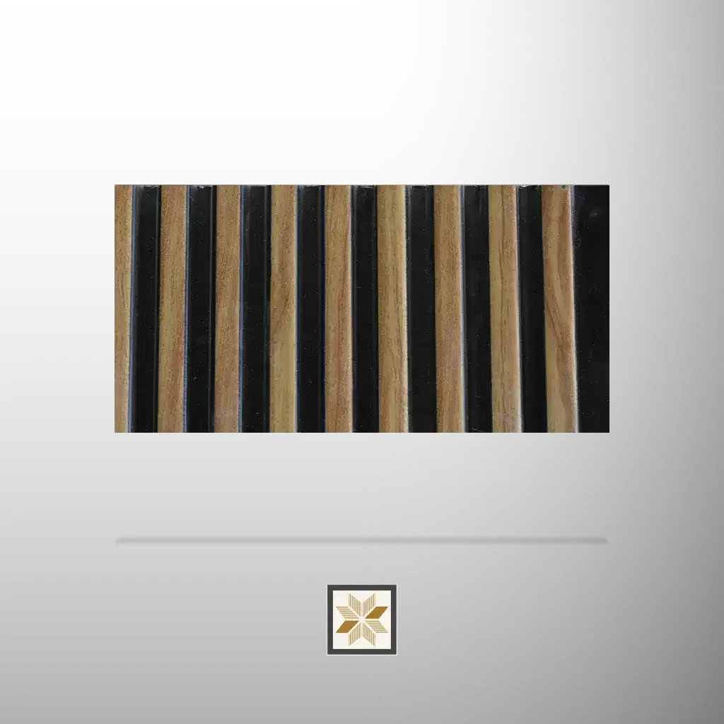 8x0.33 feet | 12 mm Brown Wood louvers (suitable for Bedroom, Hotel, Kitchen, Living Room, Office, Restaurant) | LV-23348-0