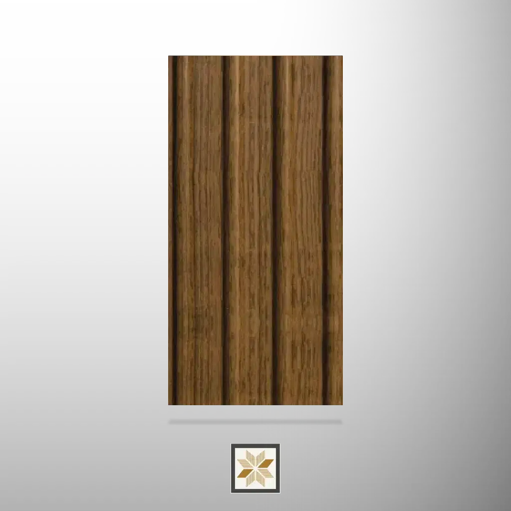 8x0.42 feet | 12 mm Brown Wood louvers (suitable for Ceiling, Furniture) | LV-23387-0