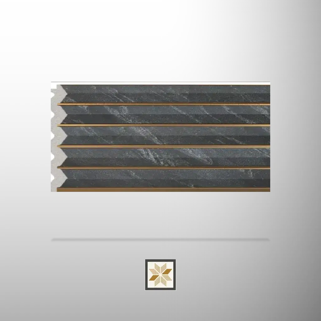 8x0.65 feet | 12 mm Grey Stone louvers (suitable for Bathroom, Bedroom, Hotel, Kitchen, Living Room, Office, Restaurant) | LV-23710-G-0