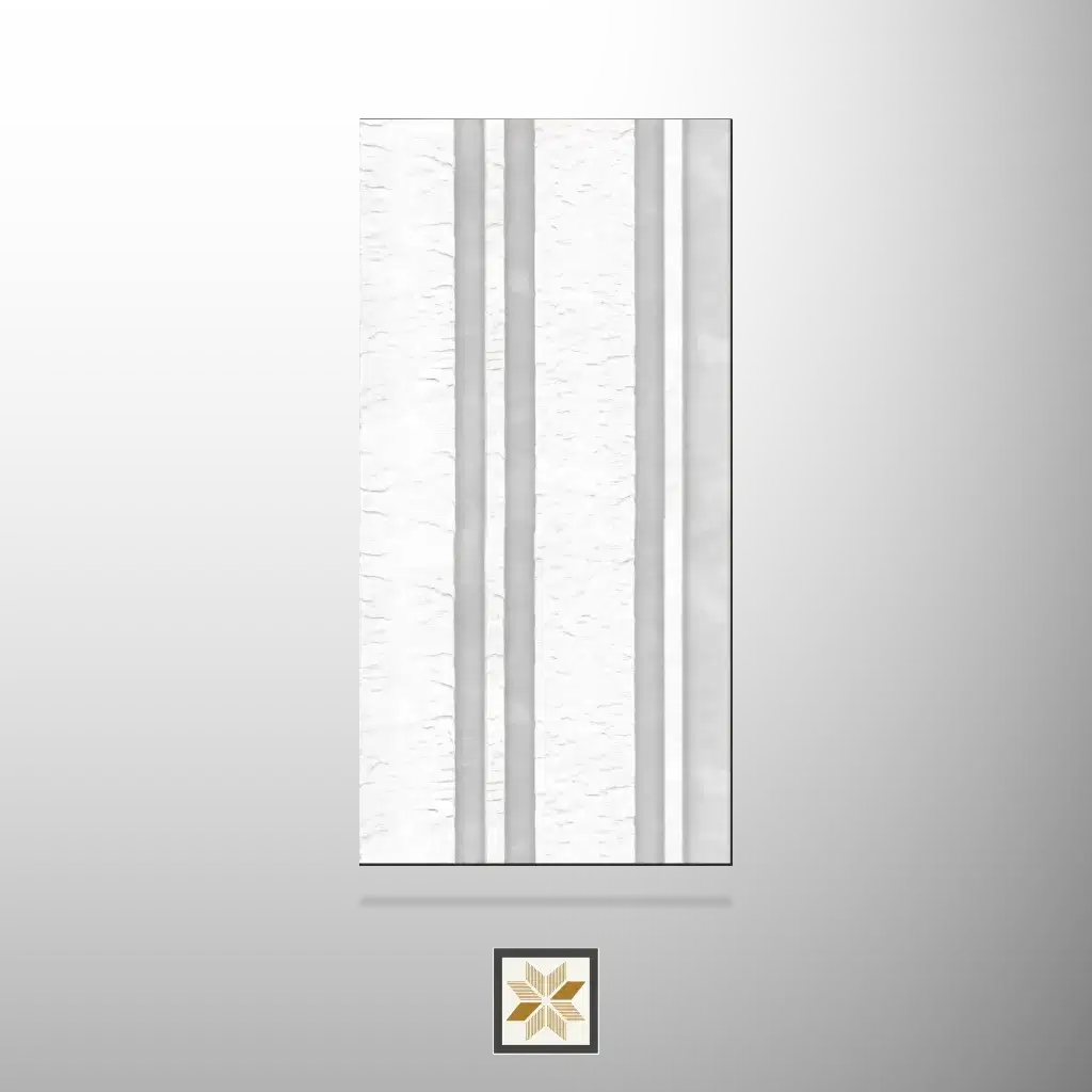 8x0.41 feet | 12 mm White Stone louvers (suitable for Bedroom, Hotel, Kitchen, Living Room, Office, Restaurant) | LV-23465-0