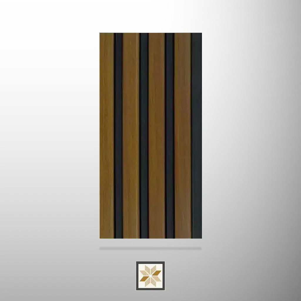 8x0.41 feet | 12 mm Brown Wood louvers (suitable for Bedroom, Hotel, Living Room, Office, Restaurant, TV Cabinet) | LV-23537-0