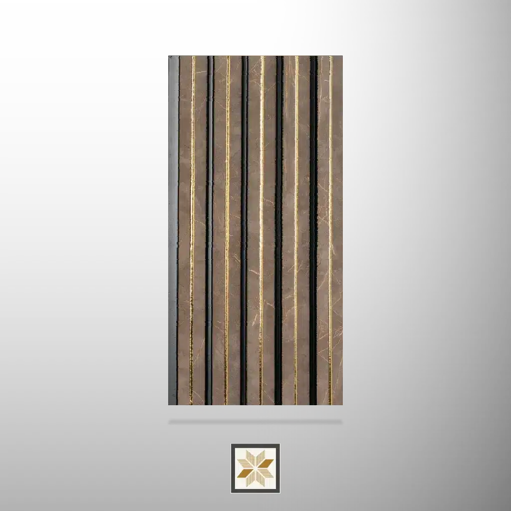 8x0.41 feet | 12 mm Brown Marble louvers (suitable for Living Room) | LV-23571-0