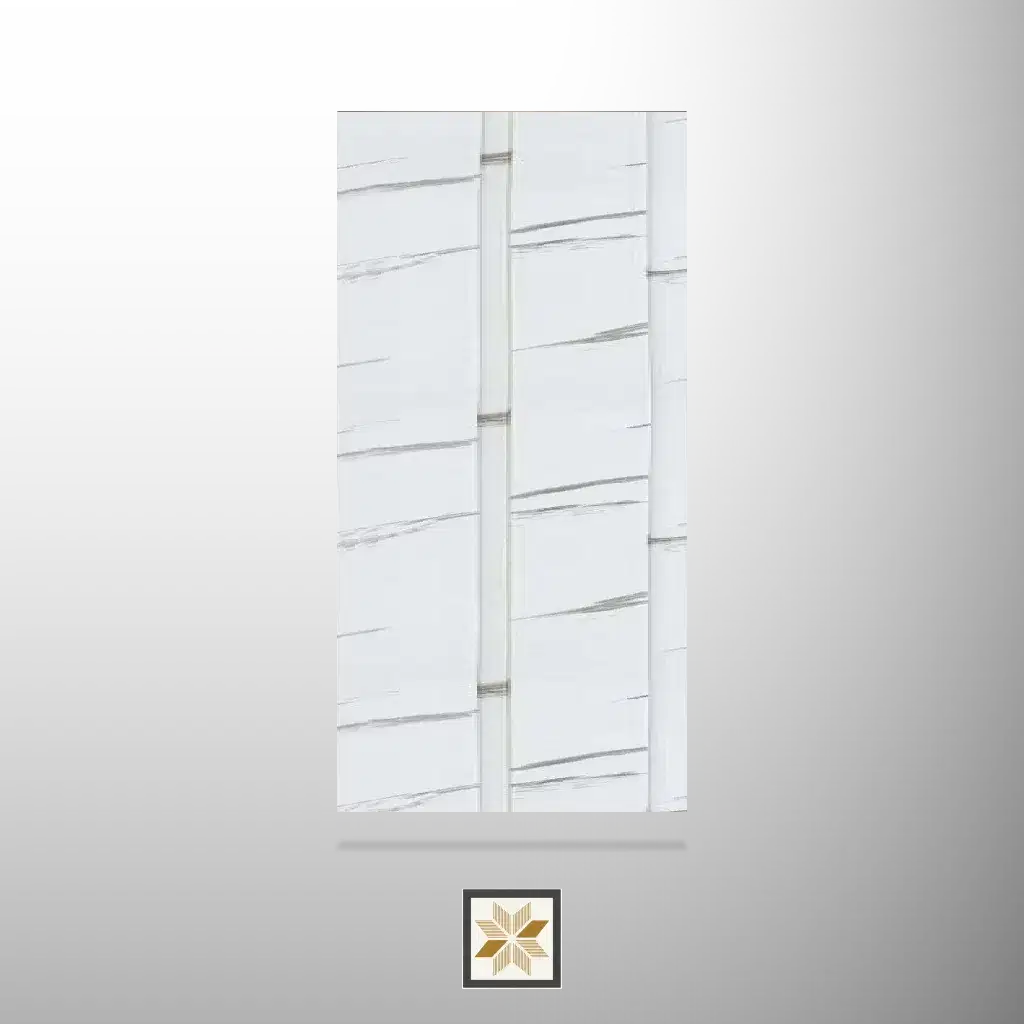 8x0.41 feet | White Wood louvers (suitable for Bedroom, Living Room, Office) | LV-23624-0