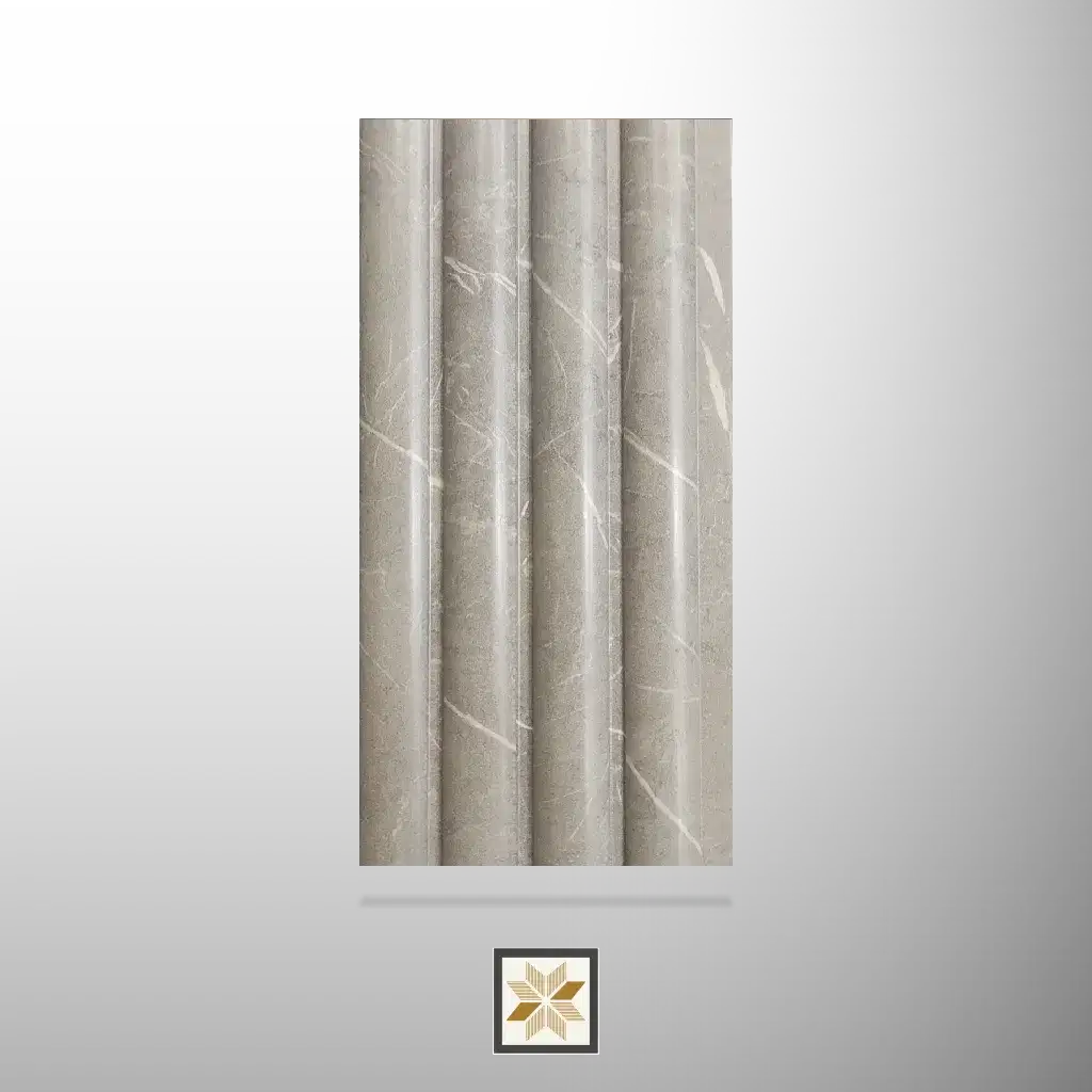 9.2x0.41 feet | 12 mm Grey Marble louvers (suitable for Bedroom, Hotel, Kitchen, Living Room, Office, Restaurant, Wardrobe) | LV-23650-0