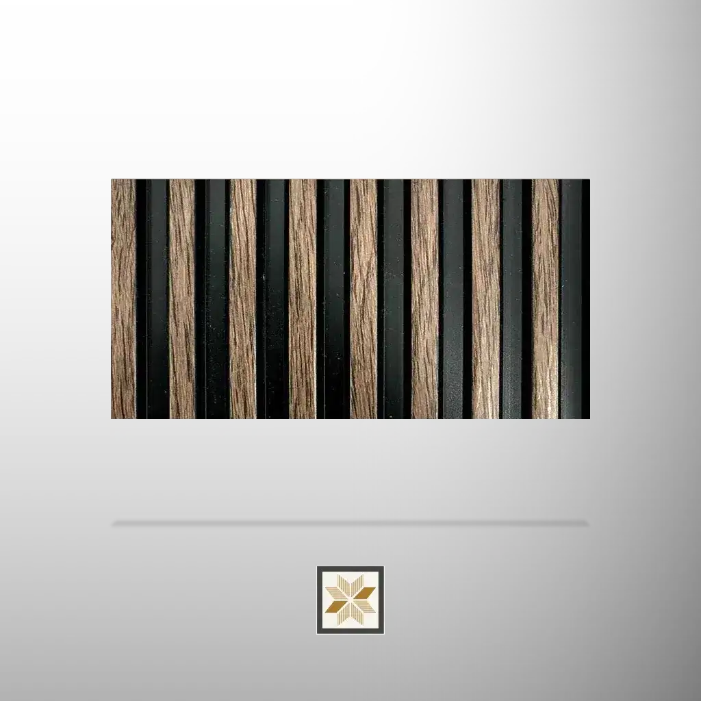 8x0.41 feet | 12 mm Brown Wood louvers (suitable for Bathroom, Bedroom, Hotel, Kitchen, Living Room, Office, Restaurant, TV Cabinet, Wardrobe) | LV-23788-0