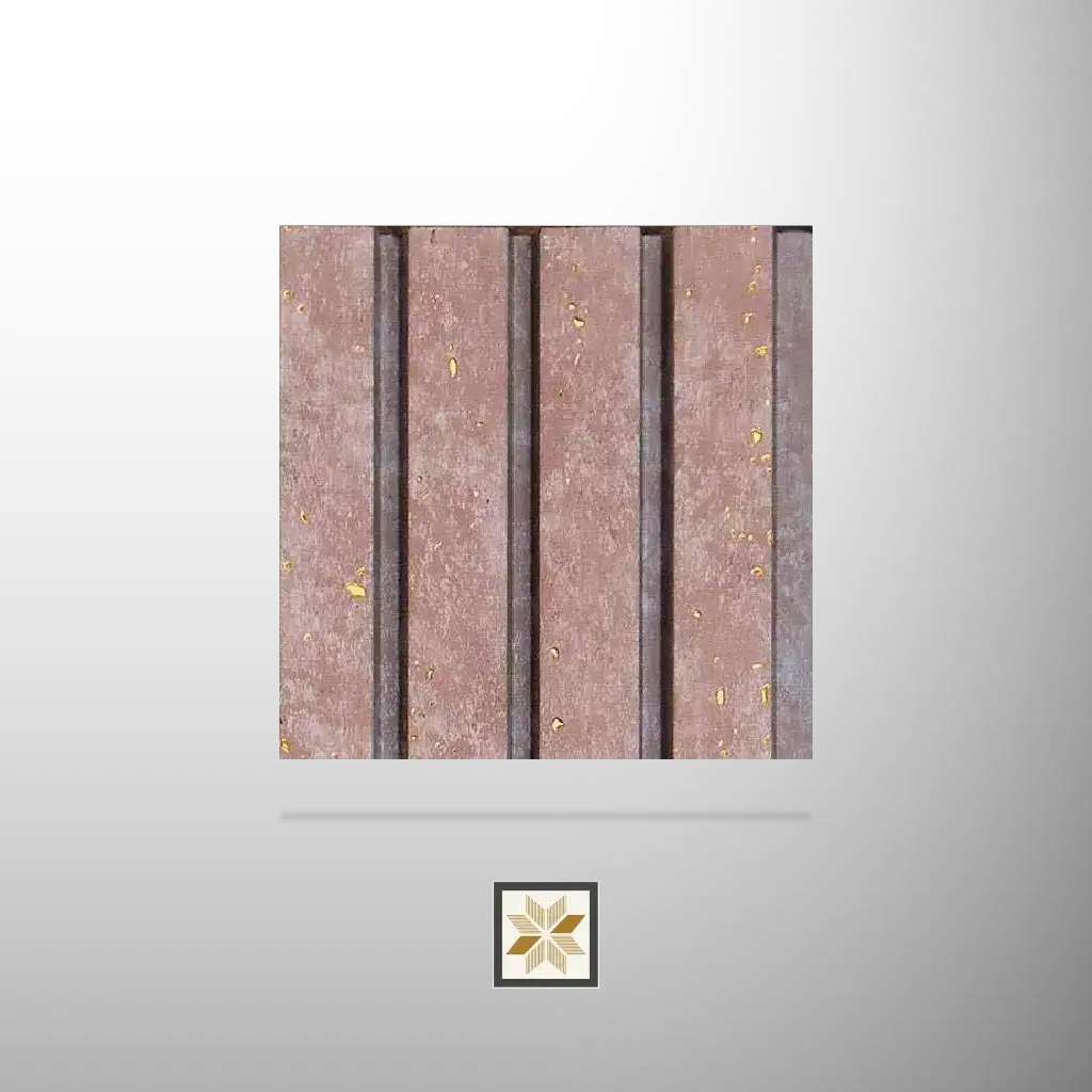8x0.41 feet | 12 mm Brown Stone louvers (suitable for Bathroom, Bedroom, Hotel, Kitchen, Living Room, Office, Restaurant, TV Cabinet, Wardrobe) | LV-23796-0