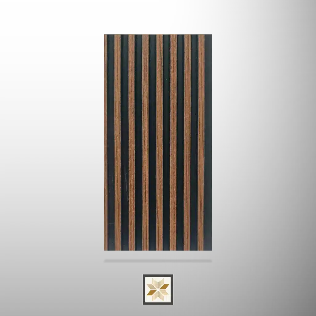 8x0.41 feet | 12 mm Brown Wood louvers (suitable for Bathroom, Bedroom, Hotel, Kitchen, Living Room, Office, Restaurant, TV Cabinet, Wardrobe) | LV-23803-0