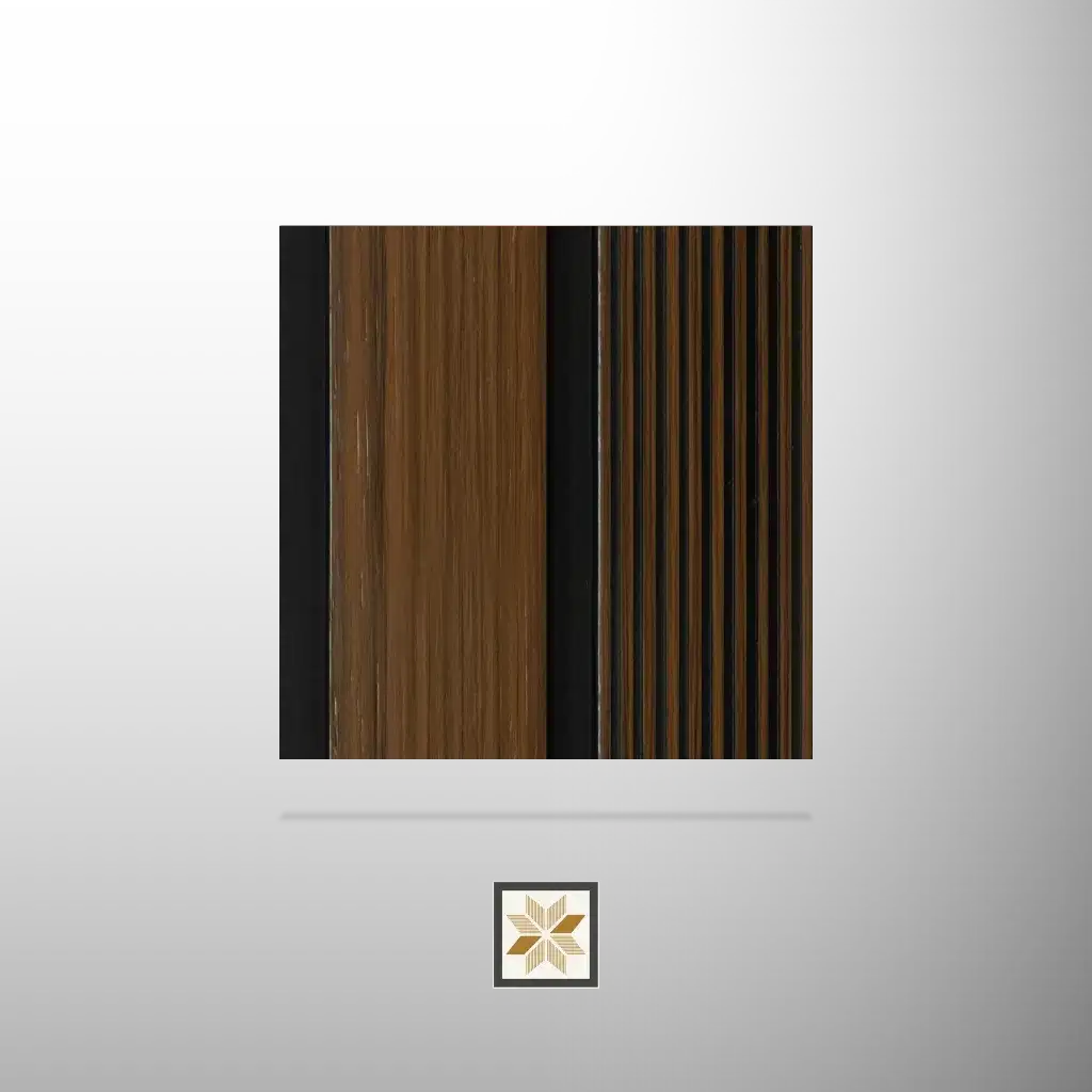 8x0.41 feet | 12 mm Brown Wood louvers (suitable for Bedroom, Feature Wall, Kitchen, Living Room, Office) | LV-24182-0