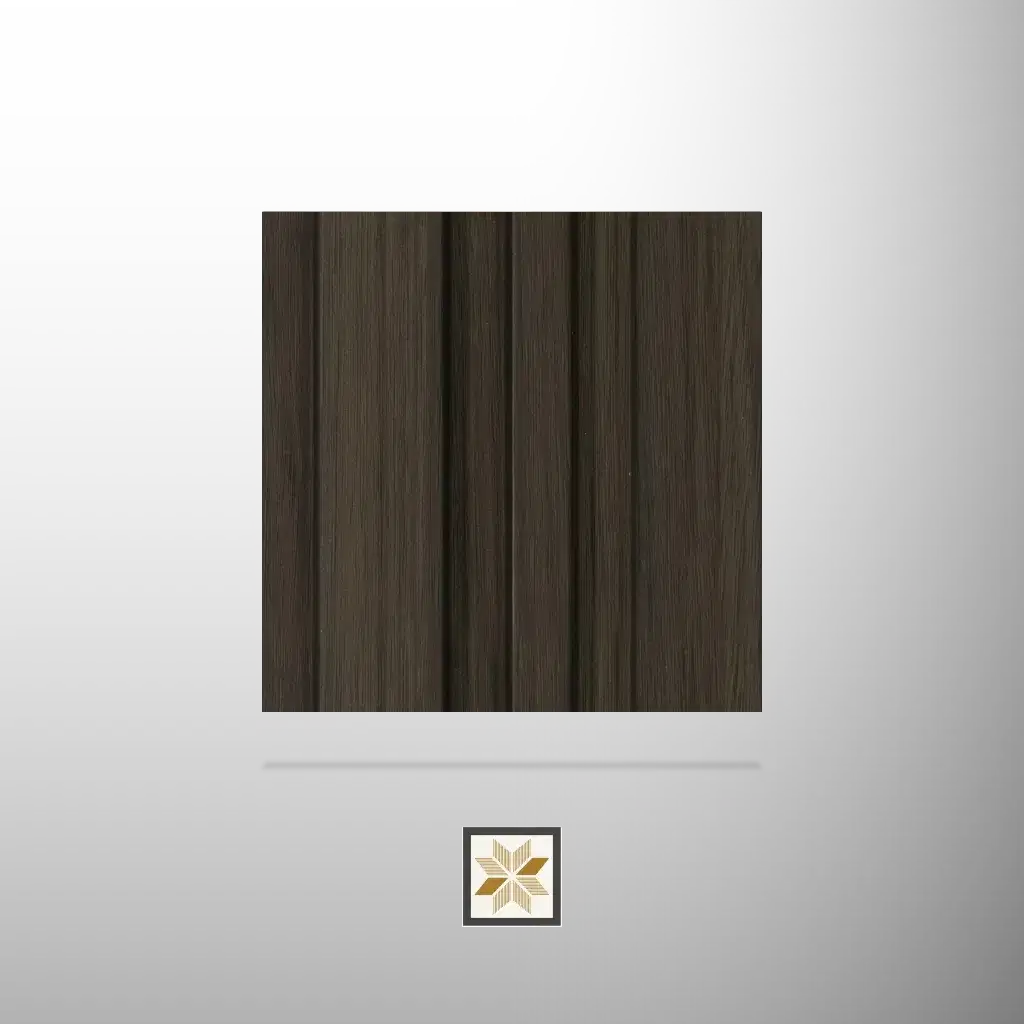 8x0.41 feet | 12 mm Brown Wood louvers (suitable for Bedroom, Feature Wall, Kitchen, Living Room, Office) | LV-24183-0