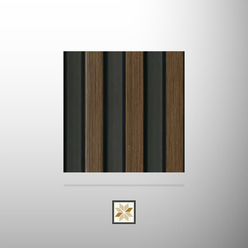 8x0.41 feet | 12 mm Brown Wood louvers (suitable for Bedroom, Feature Wall, Kitchen, Living Room, Office) | LV-24188-0