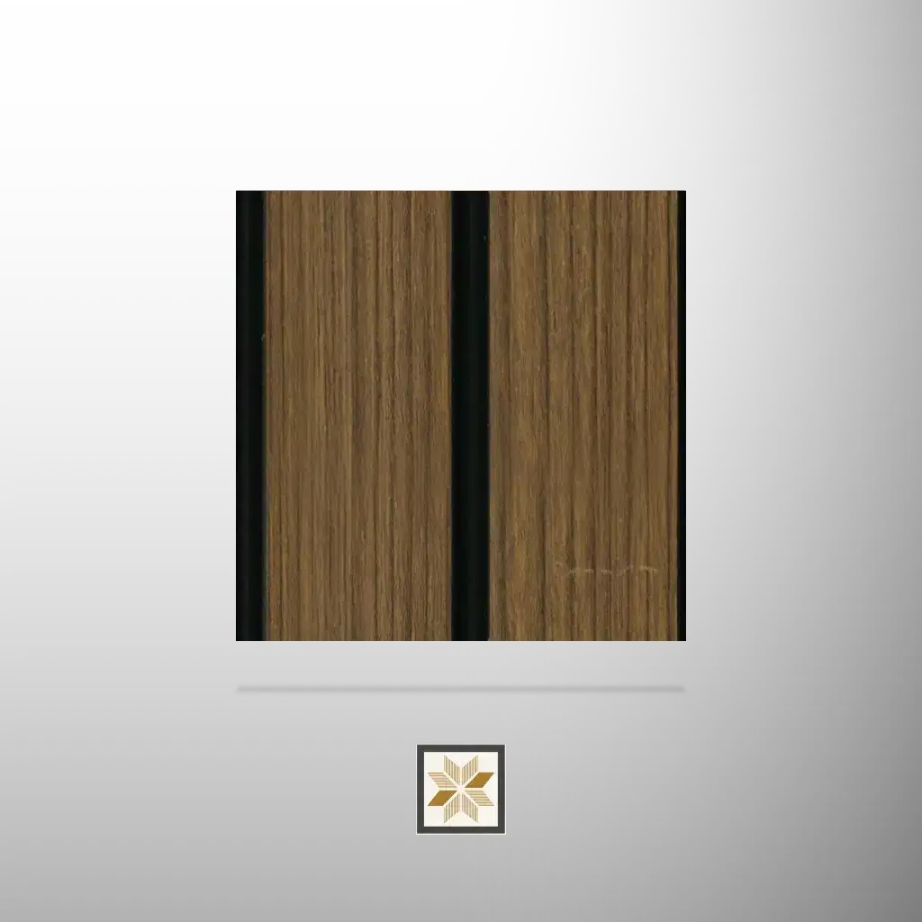 8x0.41 feet | 12 mm Brown Wood louvers (suitable for Bedroom, Feature Wall, Kitchen, Living Room, Office) | LV-24202-0