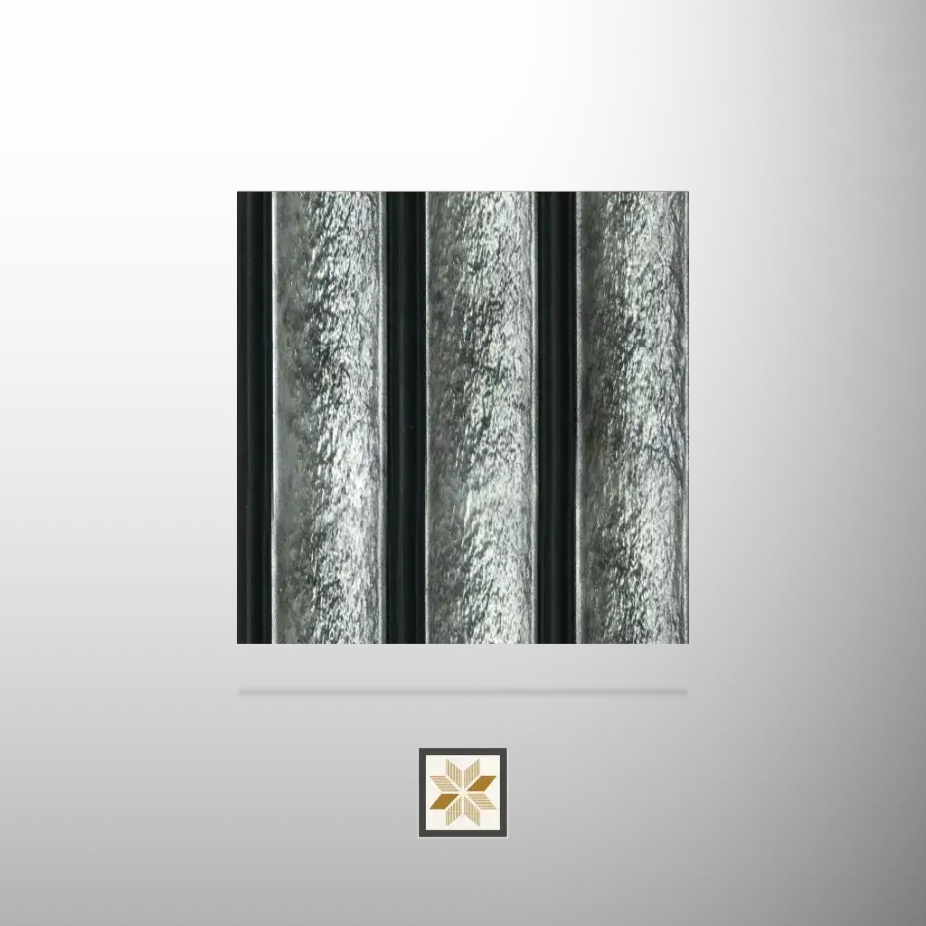 8x0.41 feet | 12 mm Grey Metallic louvers (suitable for Bedroom, Feature Wall, Kitchen, Living Room, Office) | LV-24203-0