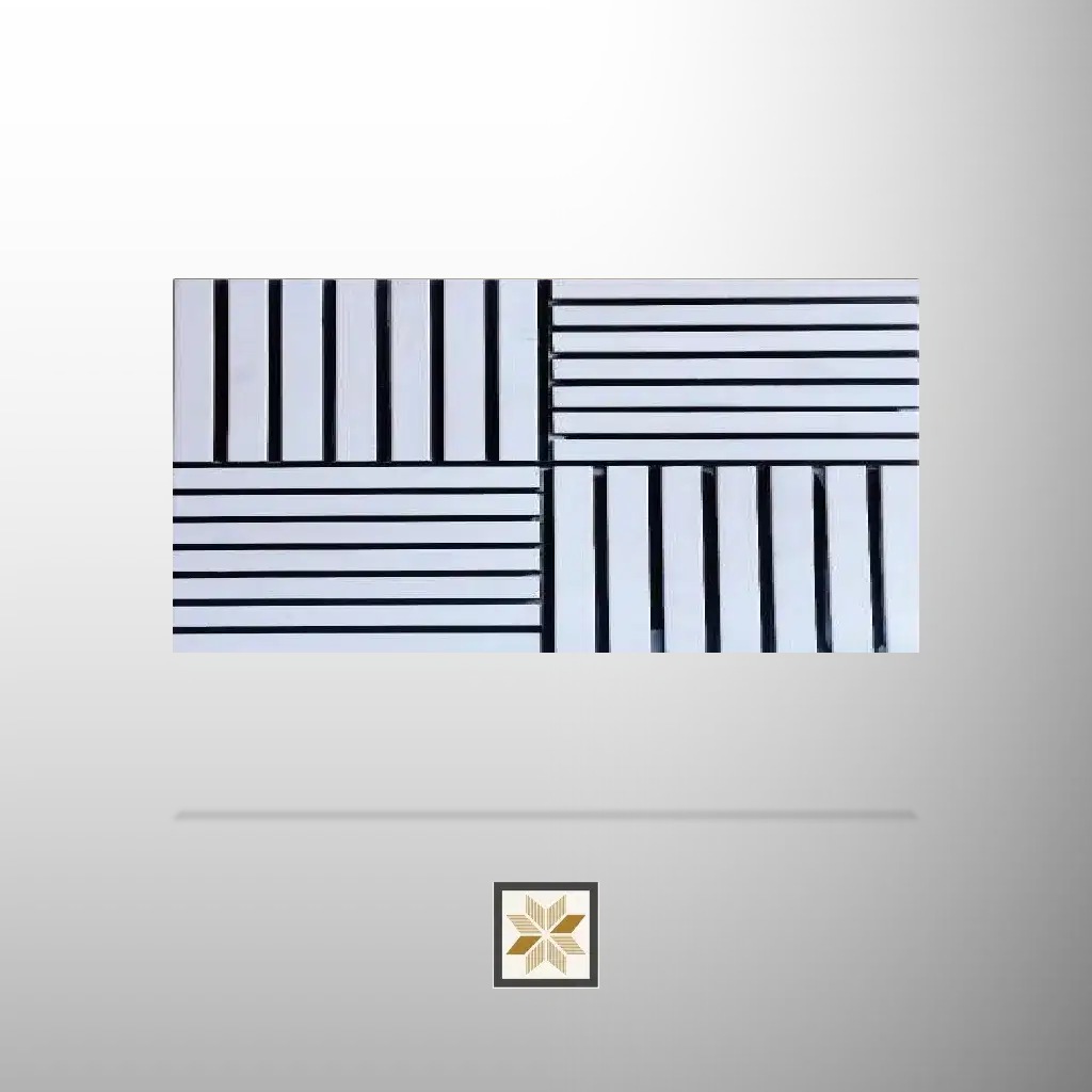 9x0.93 feet | 12 mm White Patterned louvers (suitable for Bedroom, Living Room, Office, TV Cabinet) | LV-24249-0