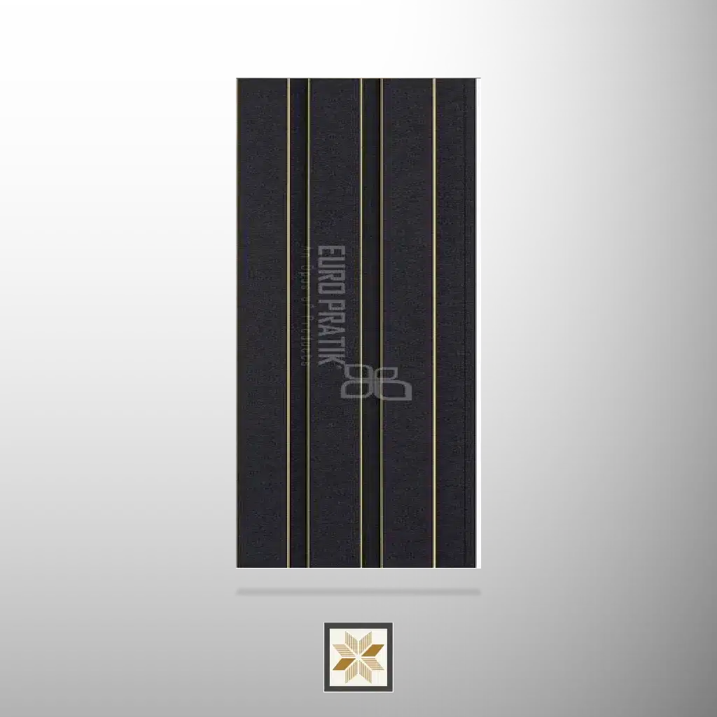 8x0.53 feet | 12 mm Black Patterned louvers (suitable for Bedroom, Hotel, Living Room, Office, Restaurant) | LV-24529-0