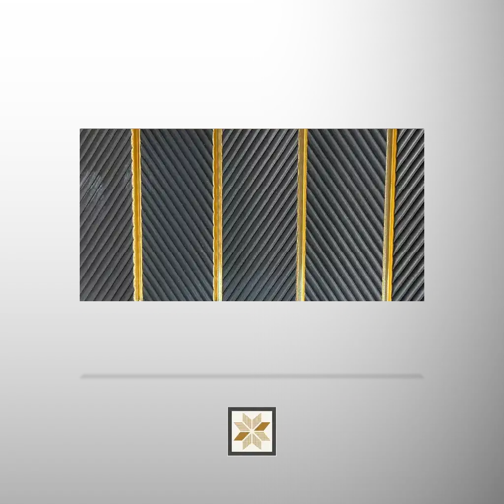 8x0.83 feet | 1 mm Black Patterned louvers (suitable for Bedroom, Hotel, Living Room, Office, Restaurant) | LV-24532-0