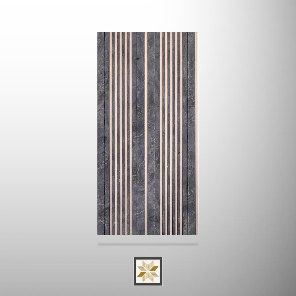 8x0.5 feet | Grey Patterned louvers (suitable for Bedroom, Hotel, Living Room, Office, Restaurant) | LV-24545-0