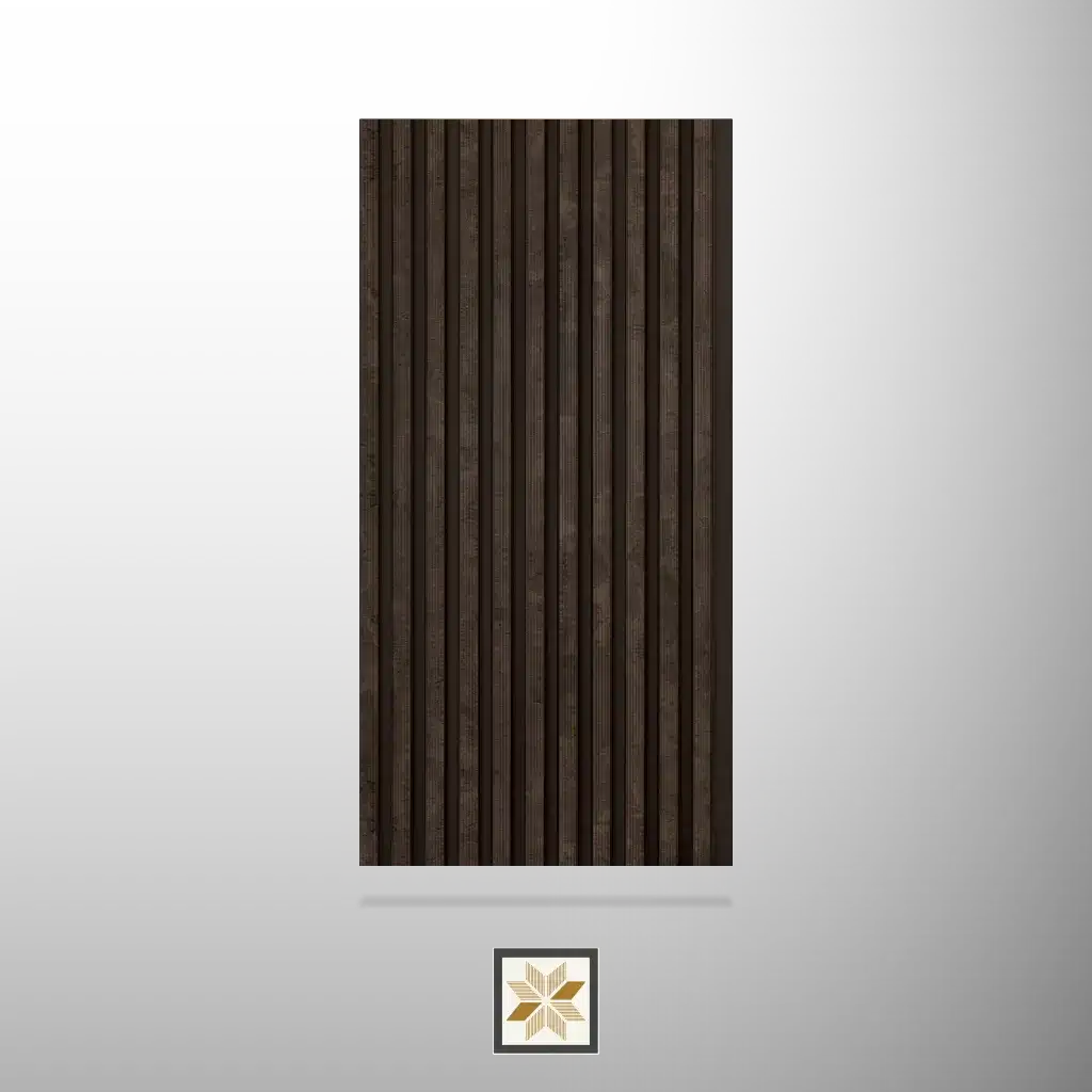8x0.83 feet | 12 mm Brown Wood louvers (suitable for Bedroom, Living Room, Office, TV Cabinet) | LV-24615-0