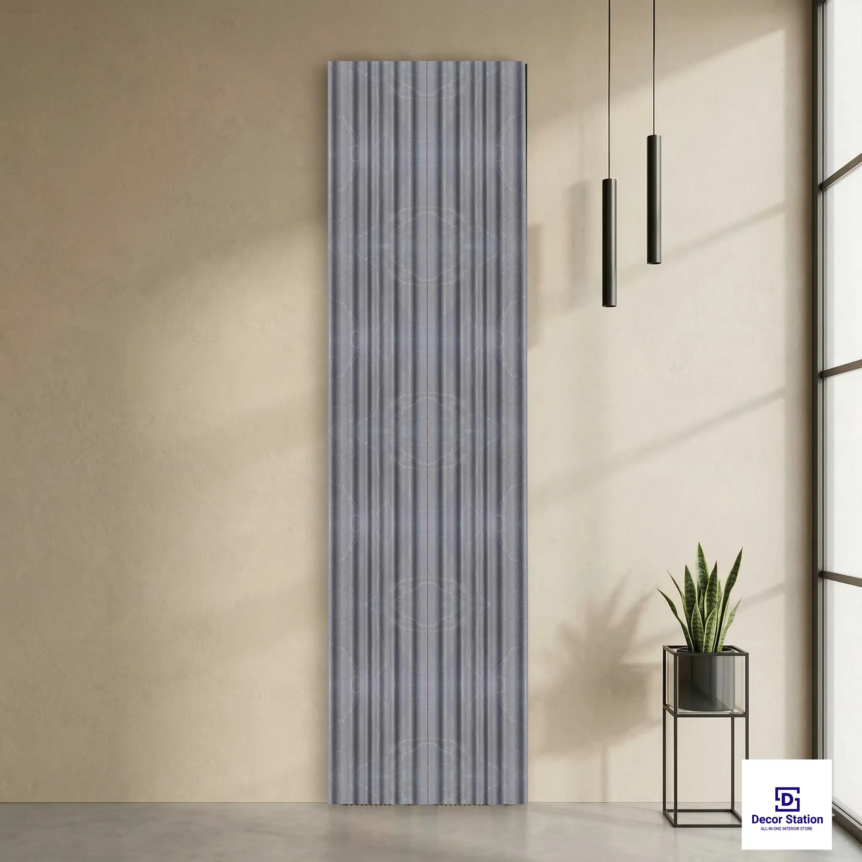 MN-9559 Dark Marble Corrugated Texture 9.5x0.4 ft 12mm Wall Panel | PN-53112-A-0