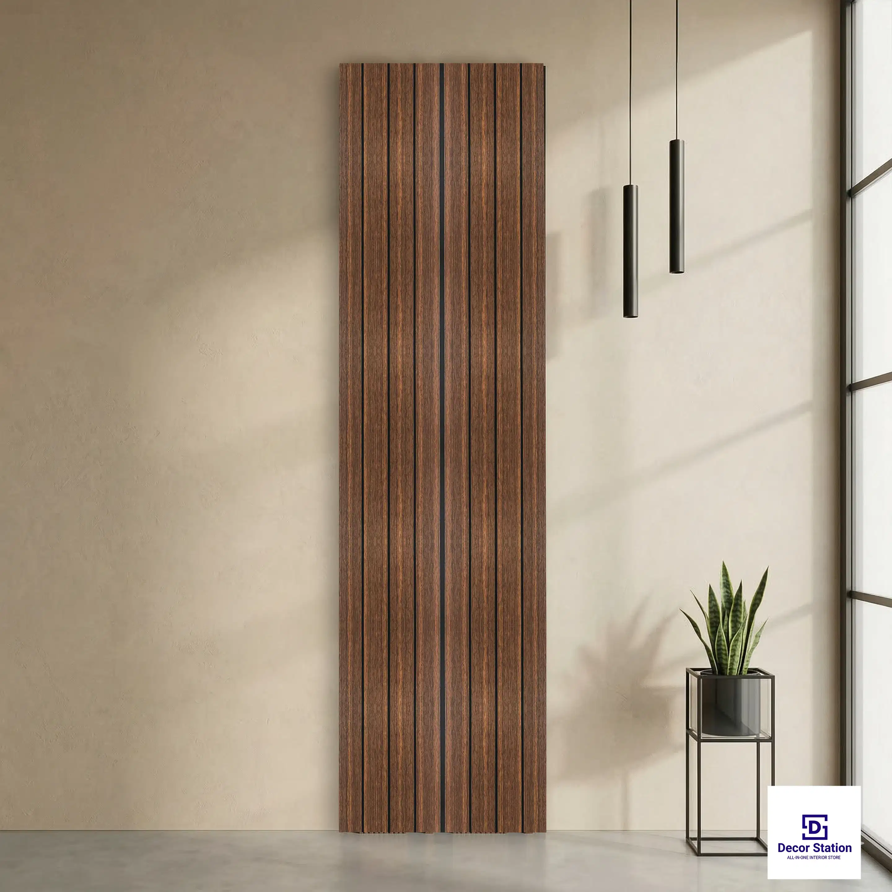 MN-91208 Dark Walnut Fluted Texture 9.5x1 ft 6mm Wall Panel | PN-53135-A-0