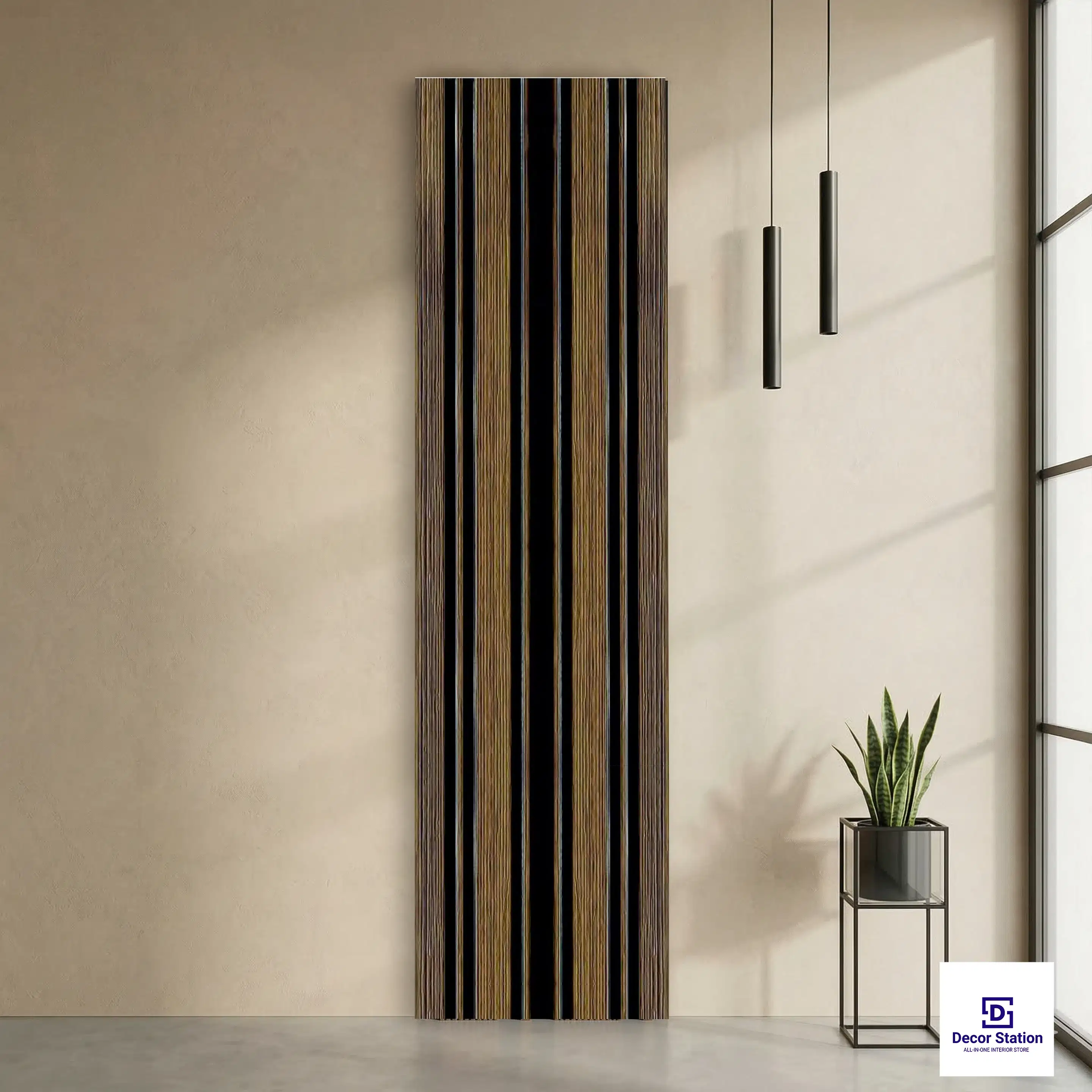 MN-9177 Dark Wood Fluted Matte 9.5x0.41 ft 11mm Wall Panel | PN-53144-A-0
