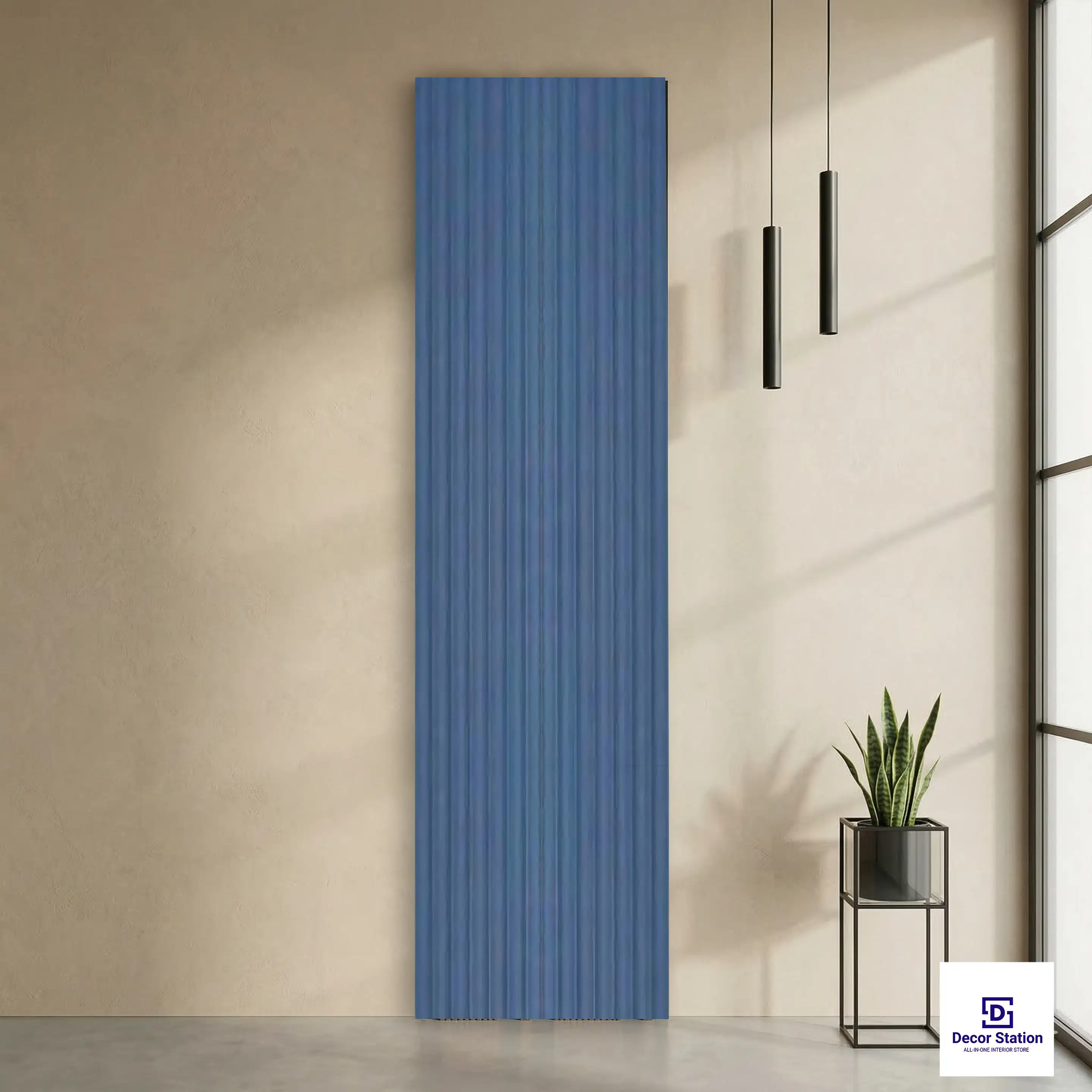 MN-8442 Blue Solid Color Matte 8x0.3 ft 11mm Wall Panel | PN-53151-B-0