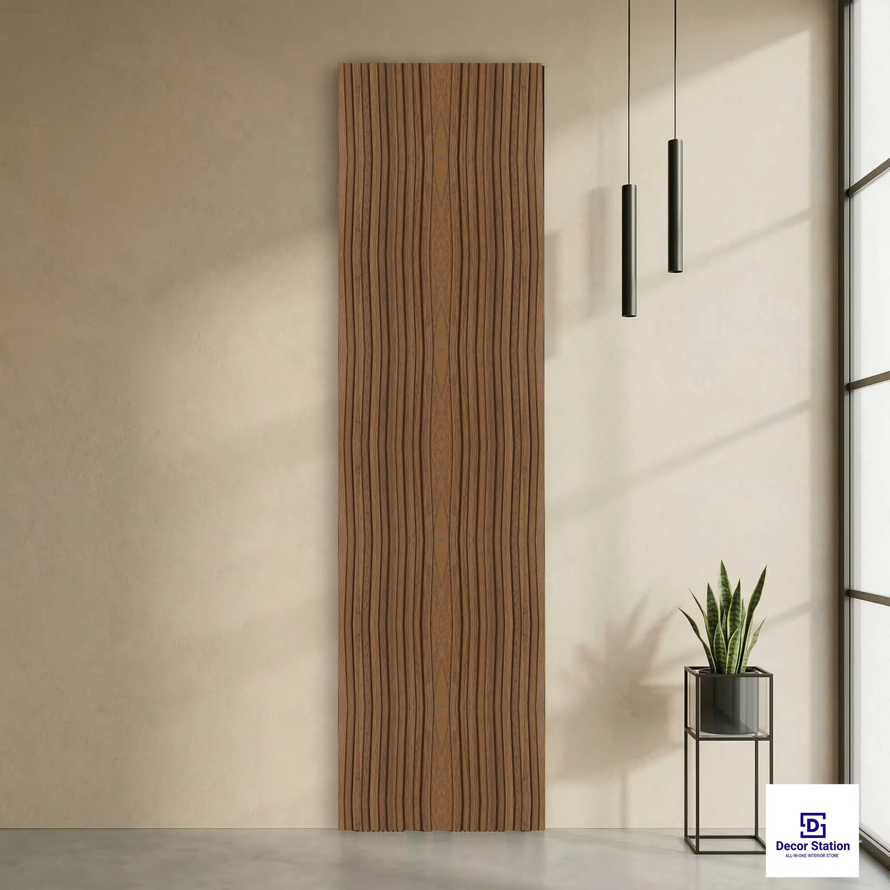 MN-165 Brown Fluted Matte 8x0.41 ft 11mm Wall Panel | PN-53159-A-0