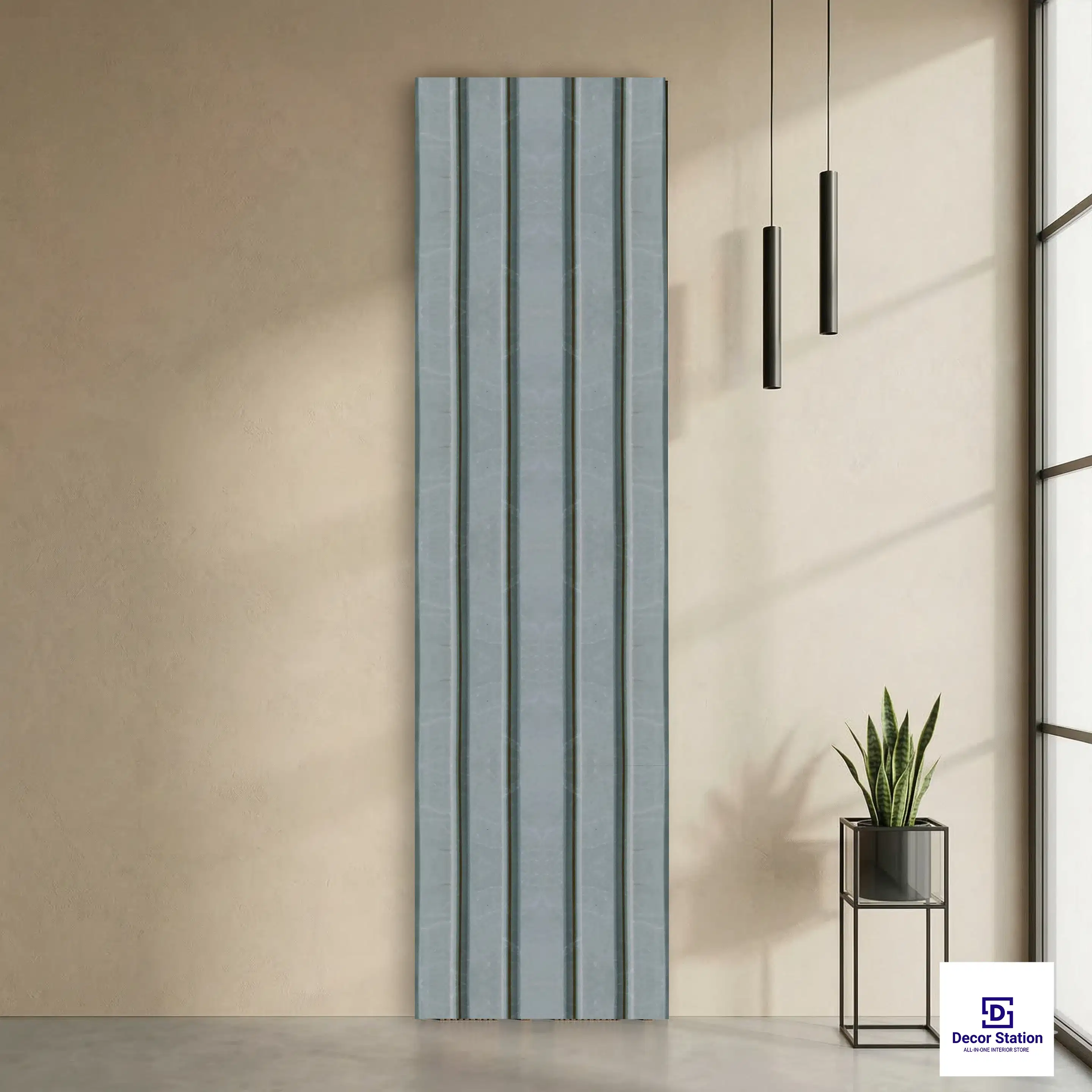 MN-8519 Grey Fluted Matte 8x0.41 ft 11mm Wall Panel | PN-53169-A-0