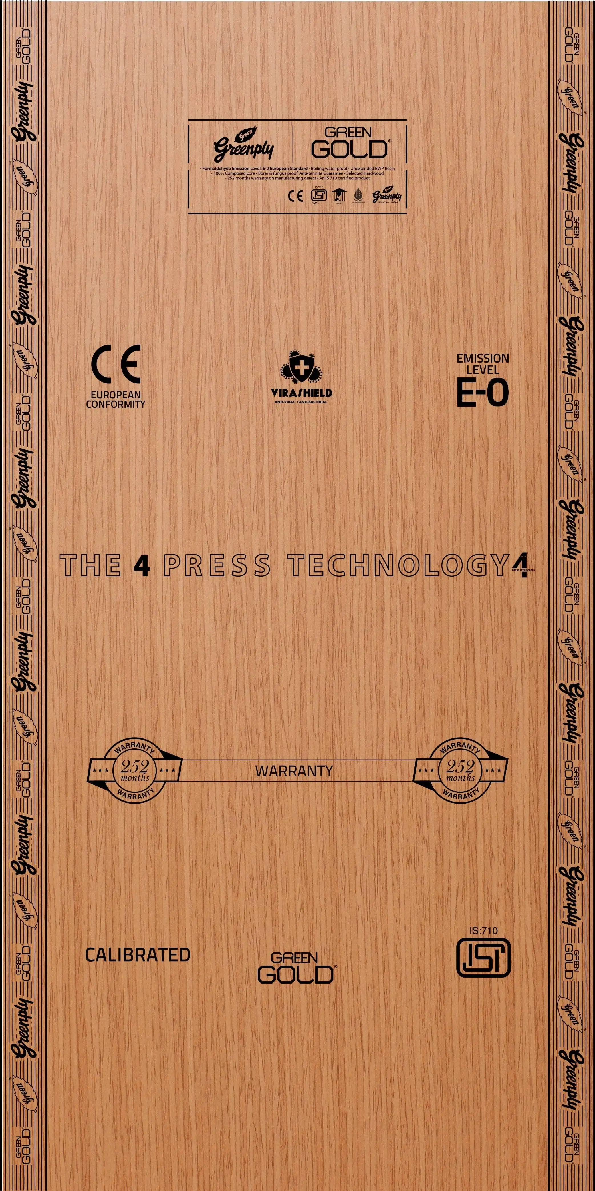 Pine Green Gold Brown Plywood (8x4 feet,25 mm) : PB-35898-E-0