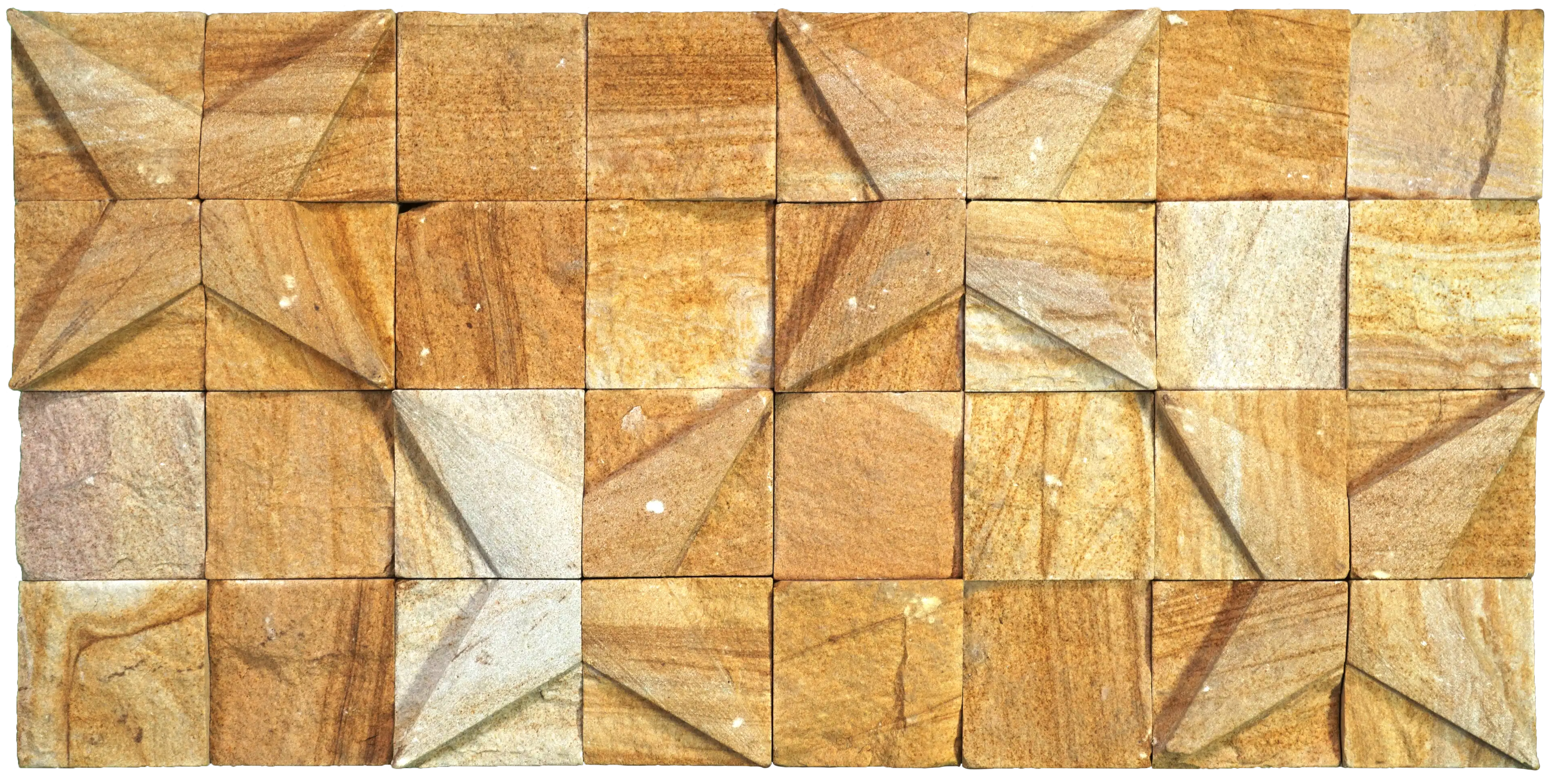 SC-52604 Yellow Teak Star Wall clading (300x300 mm)-0