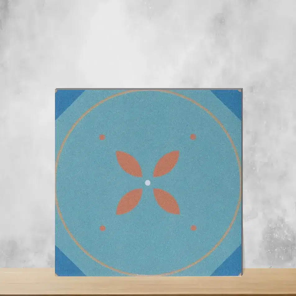 Cobalt Bloom Moroccans Matt Square Tiles TL-1189 (8x8 inch | 8 mm)-0