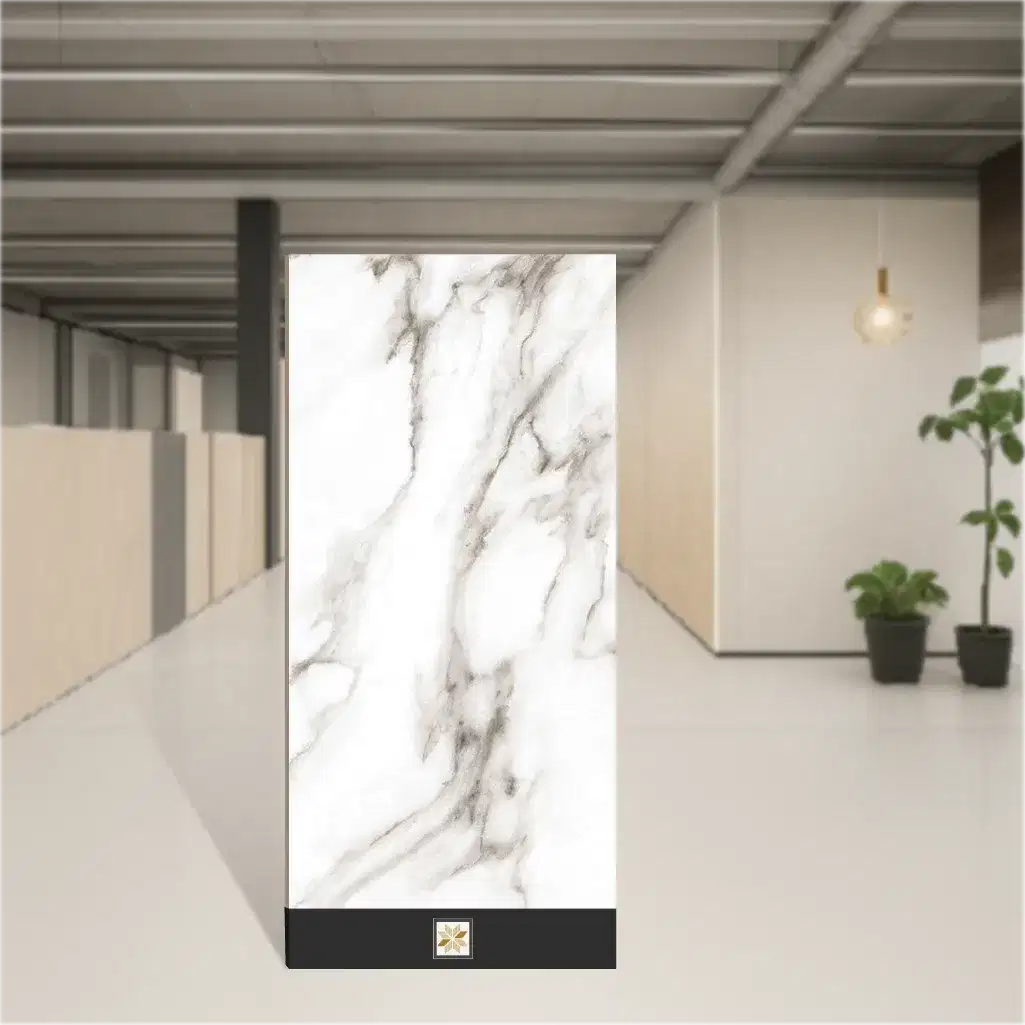 Vitrified Aldano Brown Marbles & Stones Glossy Rectangular Tiles TL-1431 (4x2 feet | 9 mm)-0