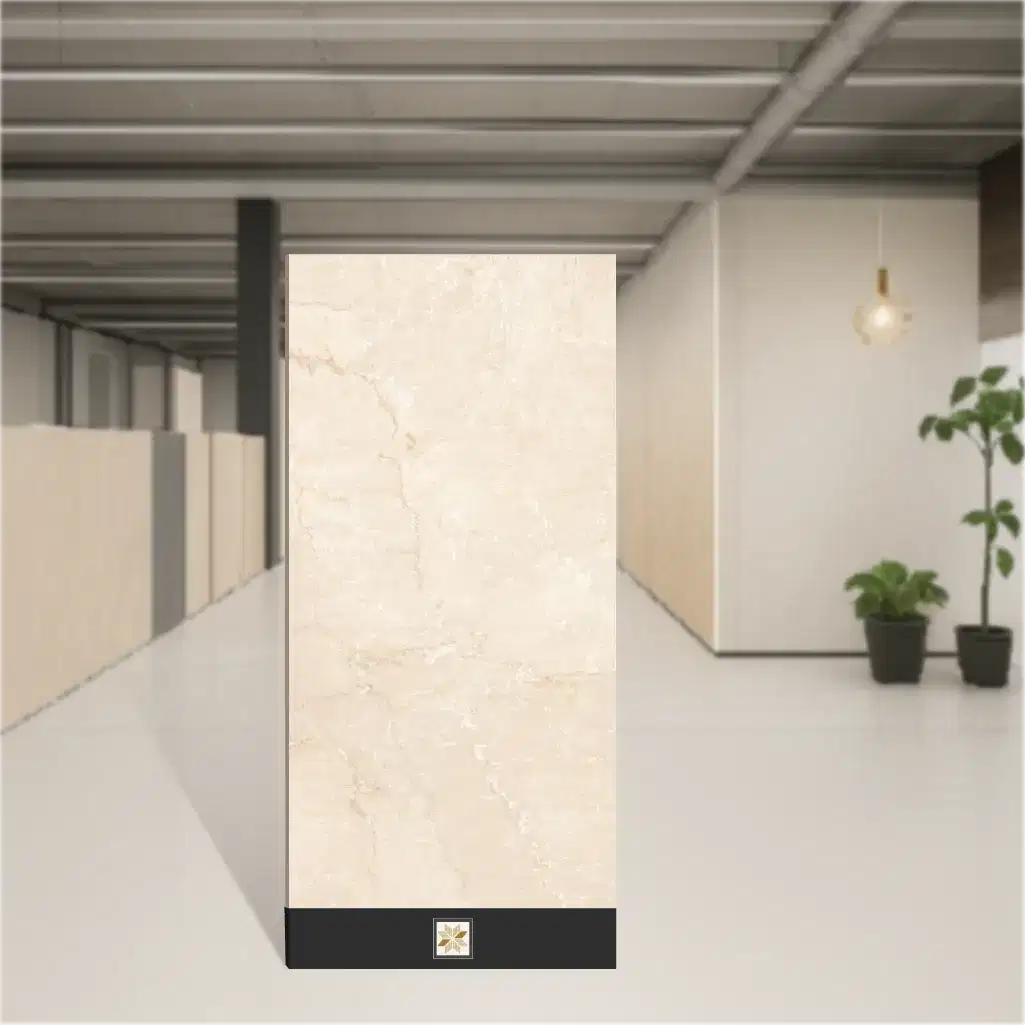 Vitrified Botticino Tortilla Marbles & Stones Glossy Rectangular Tiles TL-1720 (4x2 feet | 9 mm)-0