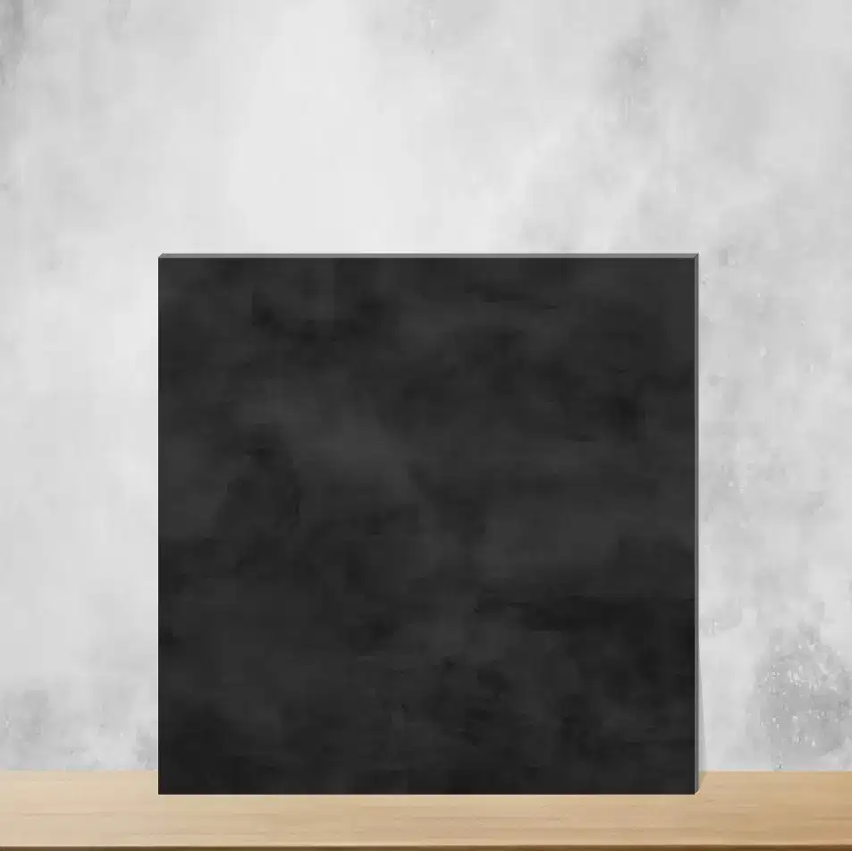 Porcelain Nimbus Charcoal Black Plain Solids Matt Square Tiles TL-227-C (2x2 feet | 8 mm)-0