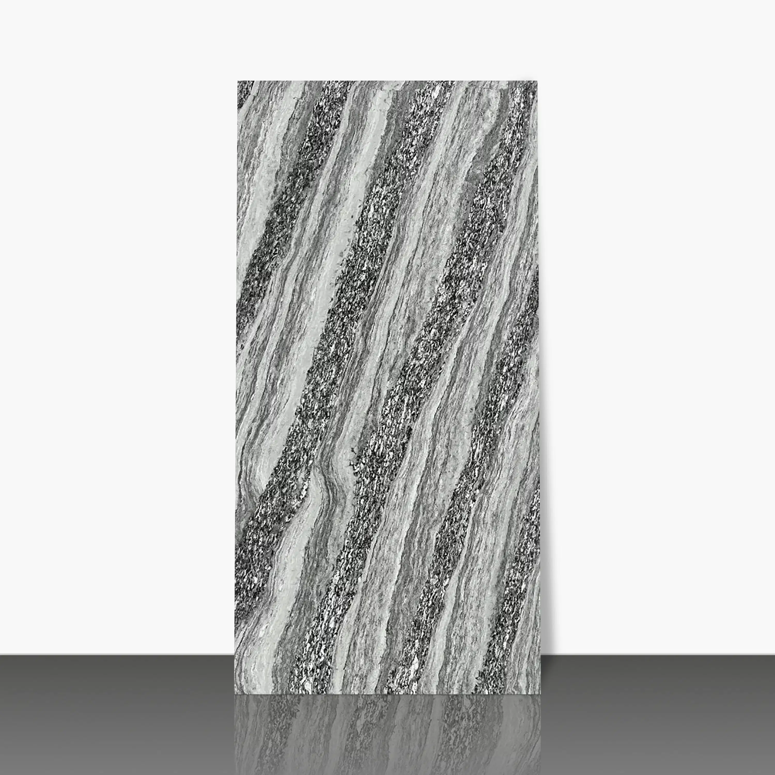 Vitrified Dualcore Smoke Grey Marbles & Stones Glossy Rectangular Tiles TL-2568 (4x2 feet | 9 mm)-0