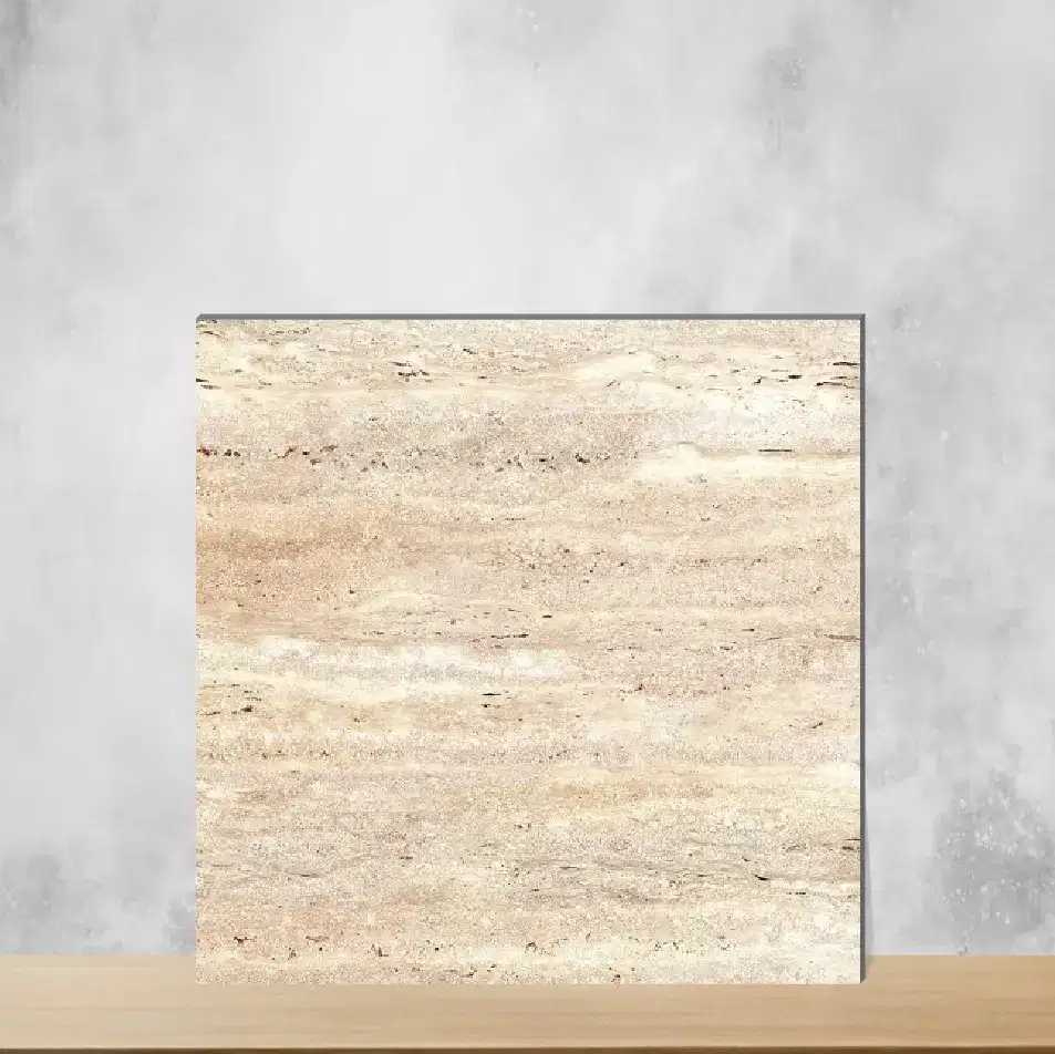 Porcelain Beige Crema Marbles & Stones Matt Square Tiles TL-2717 (2x2 feet | 9 mm)-0