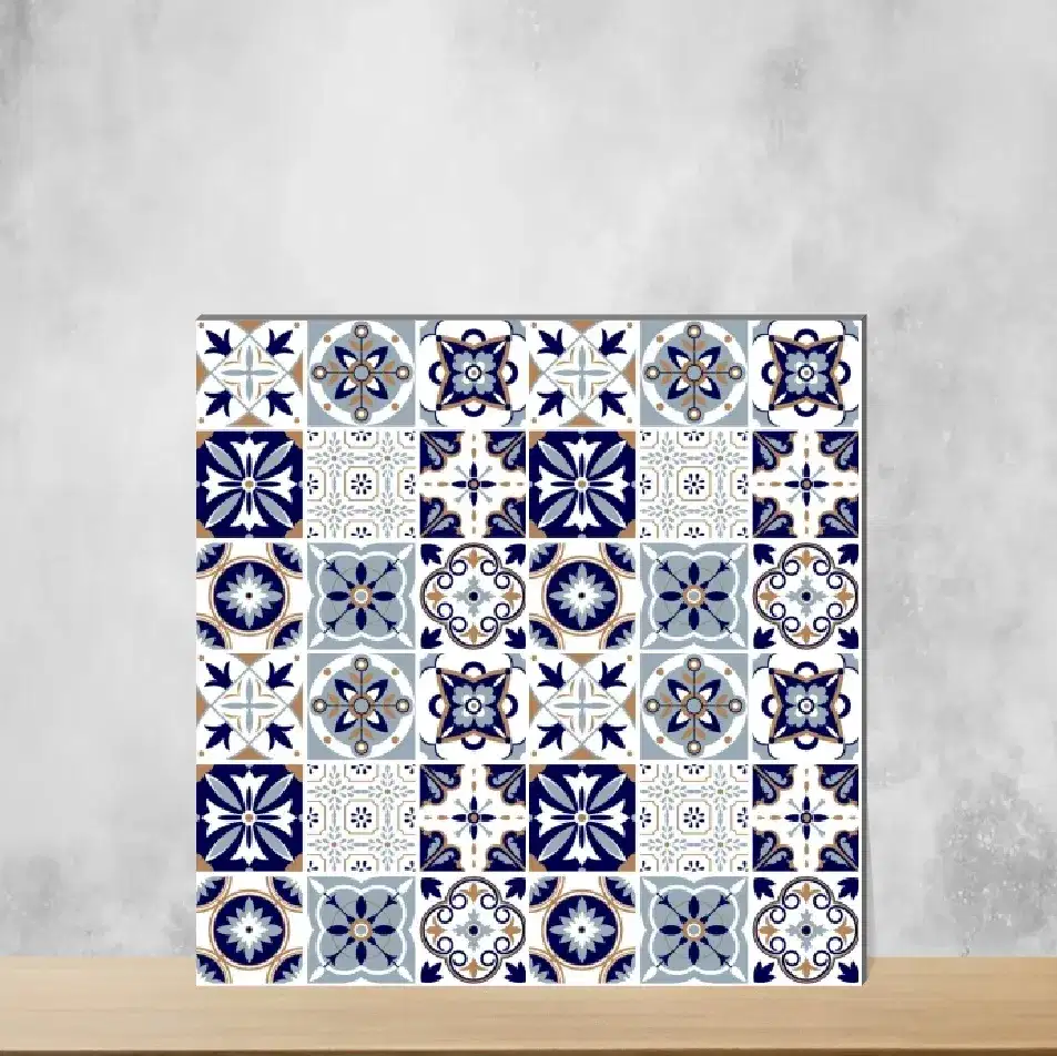 Vitrified Geometric & Abstracts Matt Square Tiles TL-3153 (16x16 inch | 12 mm)-0