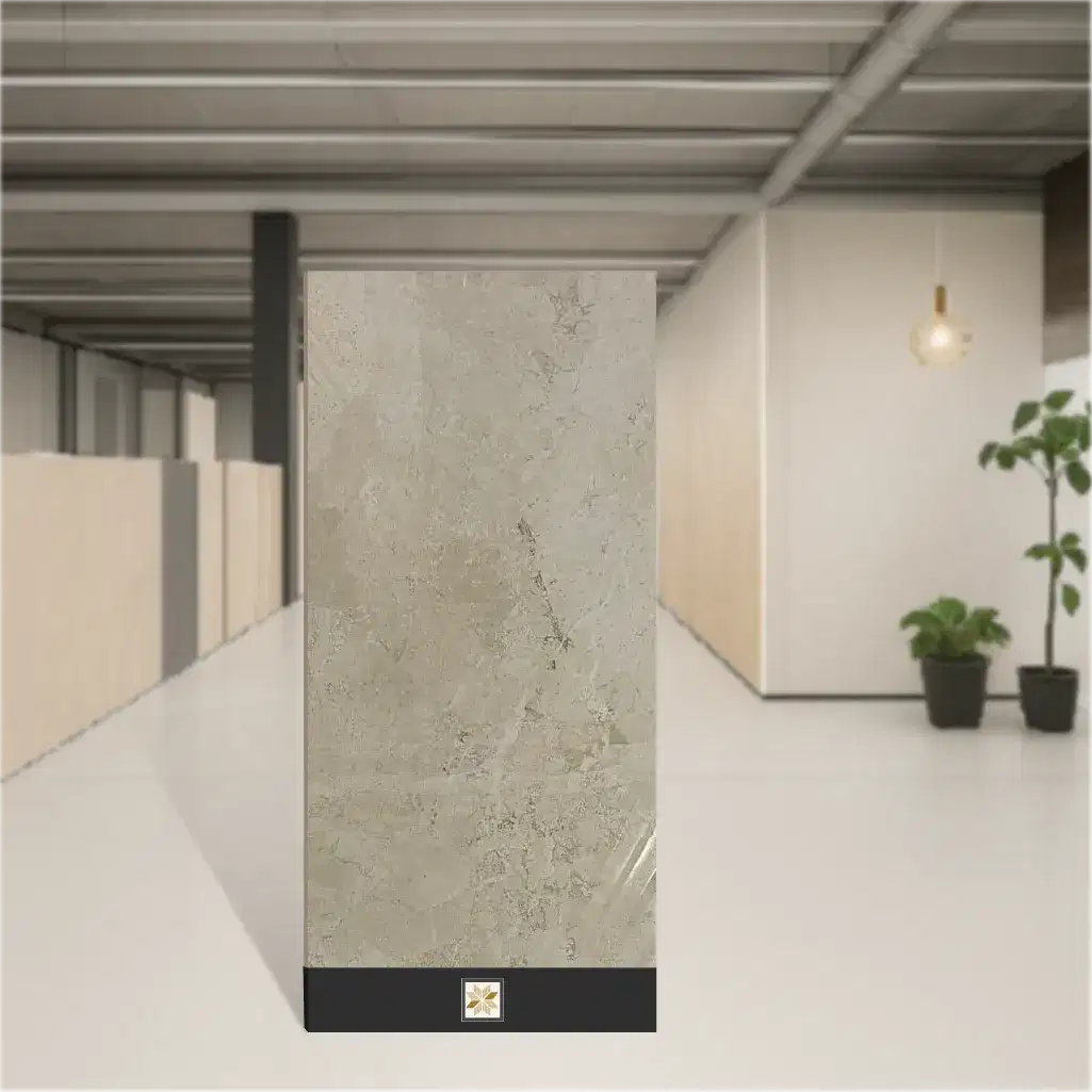 Vitrified Silt Light Marbles & Stones Glossy Rectangular Tiles TL-3164 (5.3x2.7 feet | 9 mm)-0