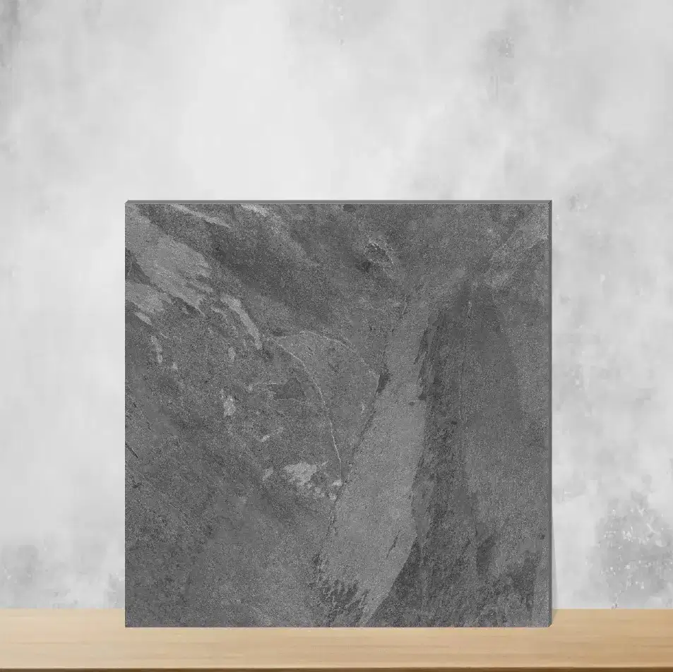 Vitrified Zephyr Black Pearl Marbles & Stones Matt Square Tiles TL-3248 (2x2 feet | 12 mm)-0