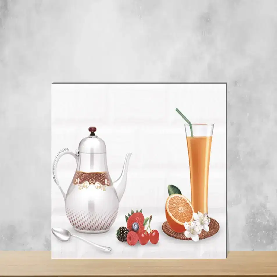 Ice White & Orange Highlighter Tiles Rectangular Tiles TL-3328-C (18x12 inch | 7 mm)-0