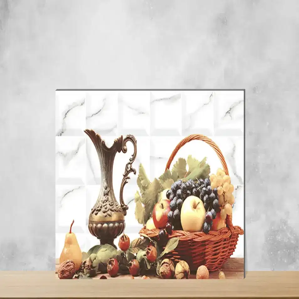 Ice White & Wenge Highlighter Tiles Rectangular Tiles TL-3329-B (18x12 inch | 7 mm)-0